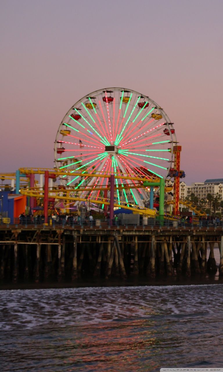 Santa Monica Beach At Evening, Los Angeles Ultra HD Desktop