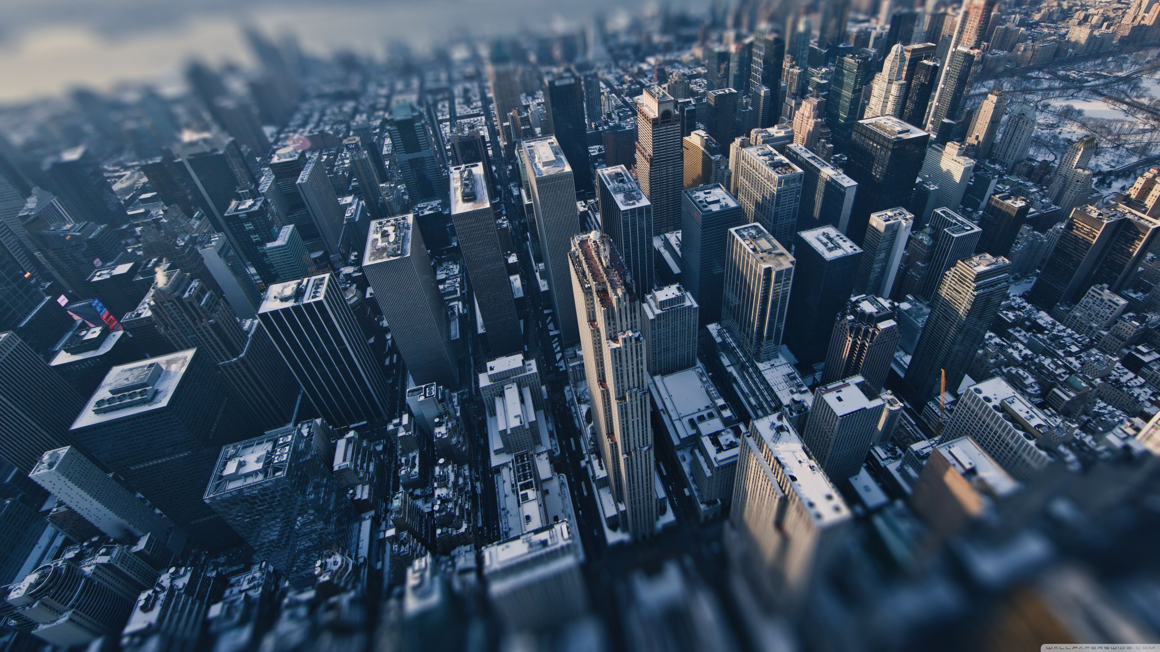 Aerial View Of New York City Tilt Shift Photography Ultra HD