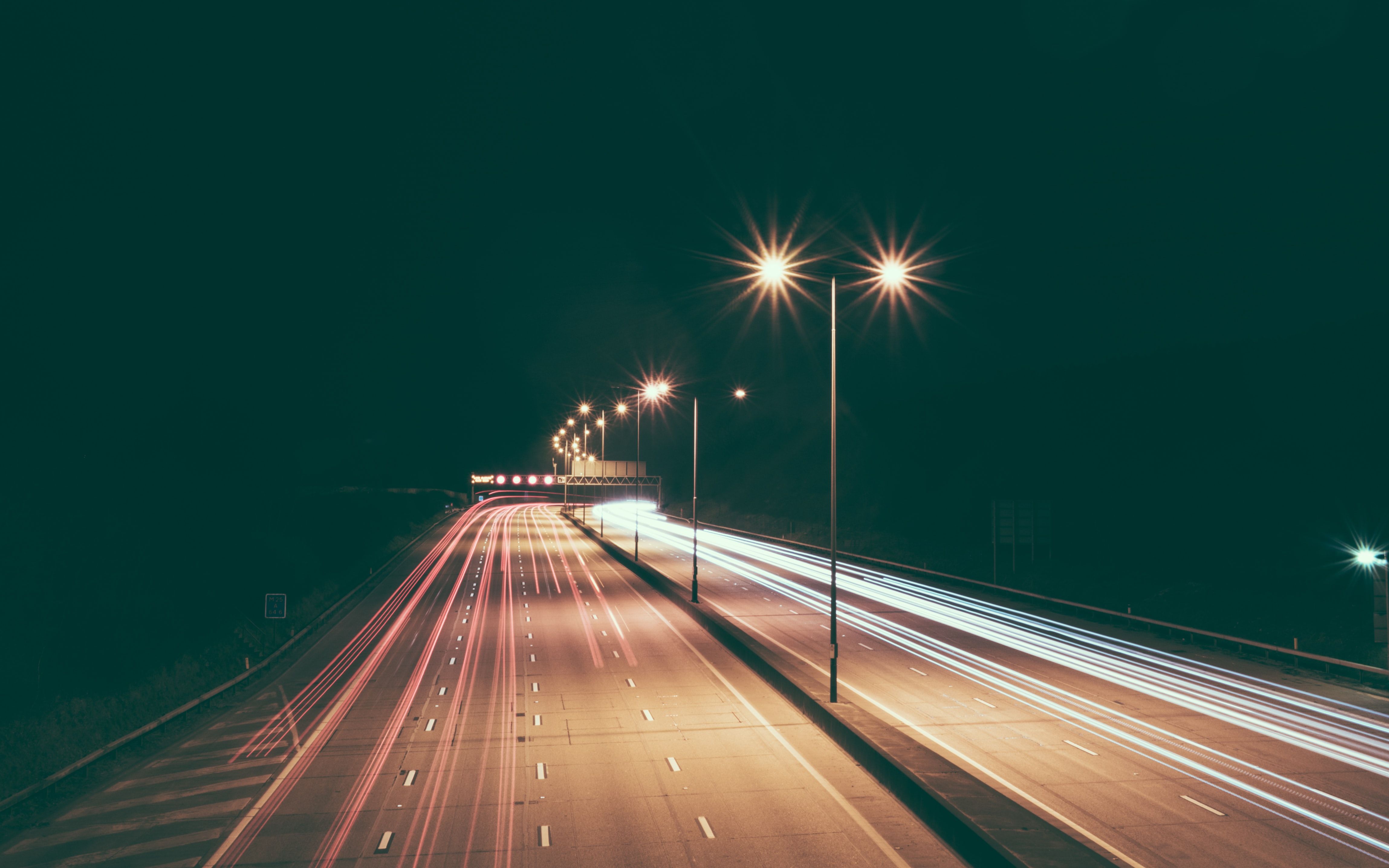 timelapse photography of road lights - Artsy picture, Highway