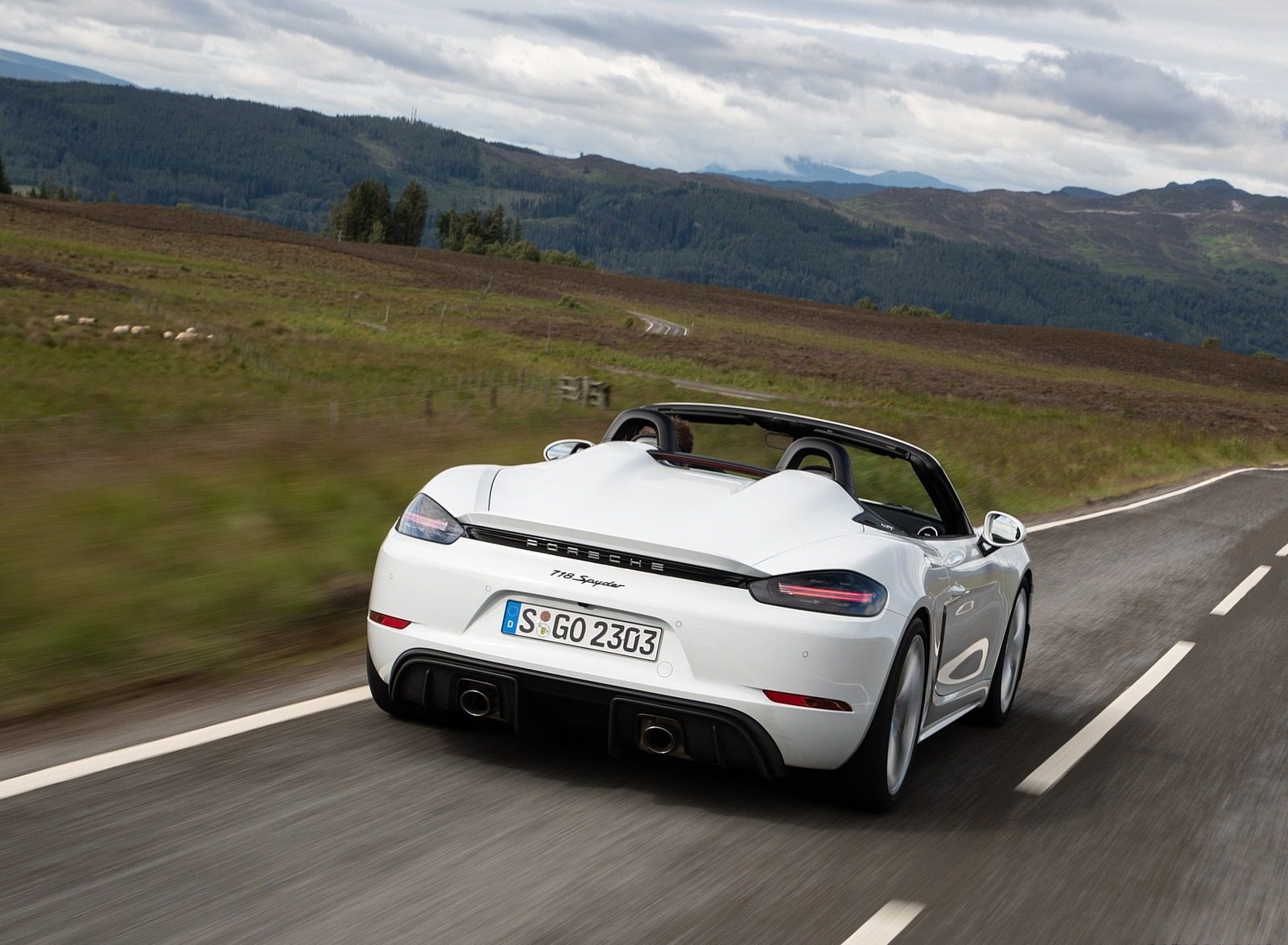 Porsche 718 Spyder (Color: Carrara White Metallic) Rear