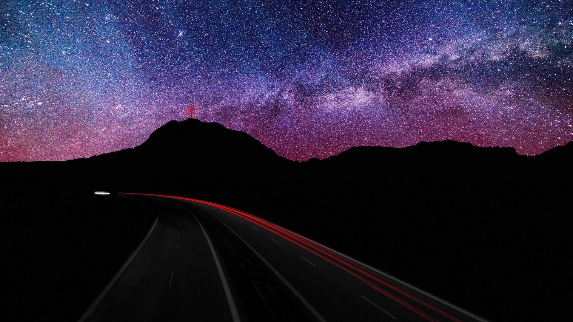 starry sky road rotate glow [1920x1080] Need #iPhone S #Plus
