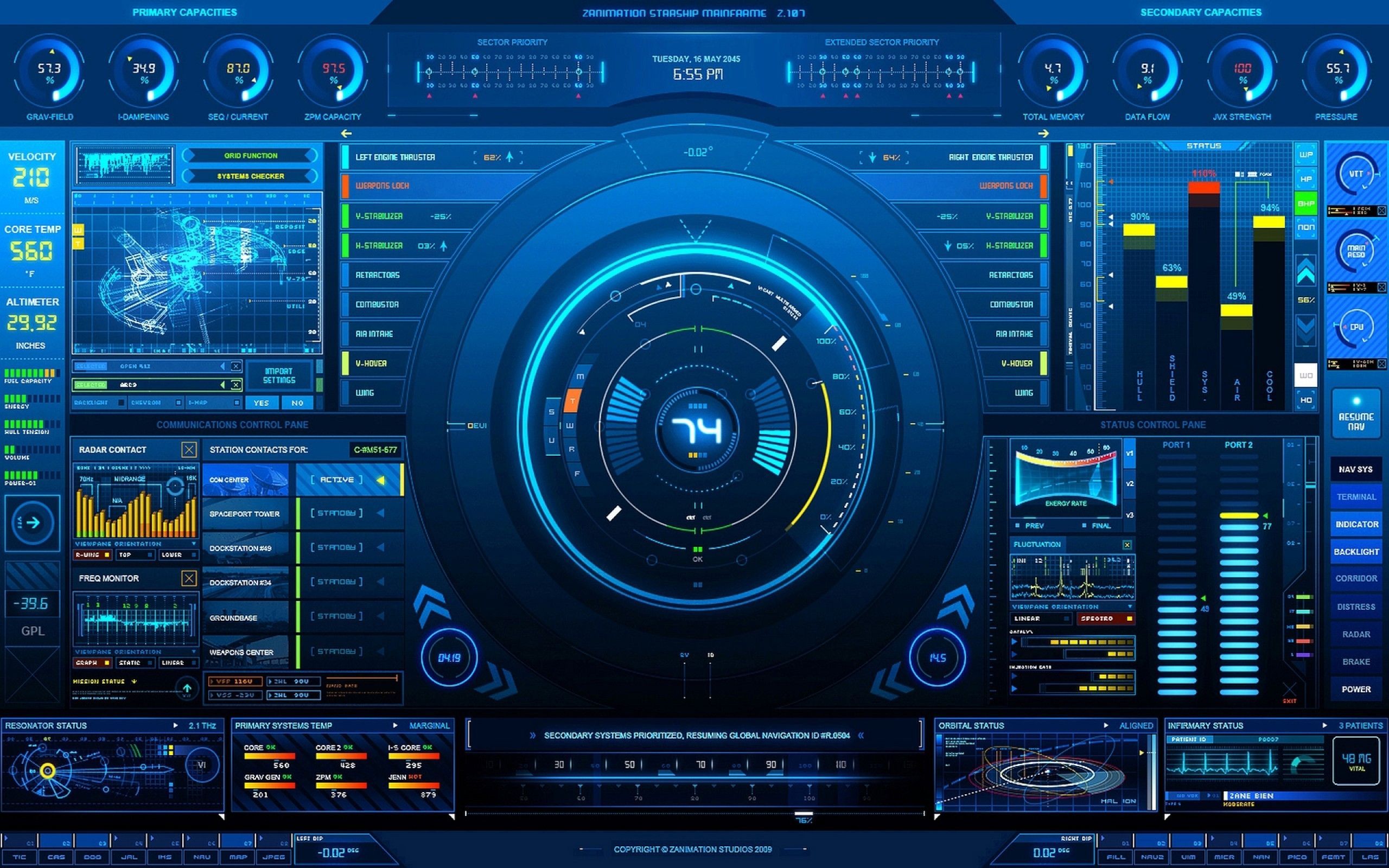 Futuristic Computer Interface Wallpaper Free Futuristic