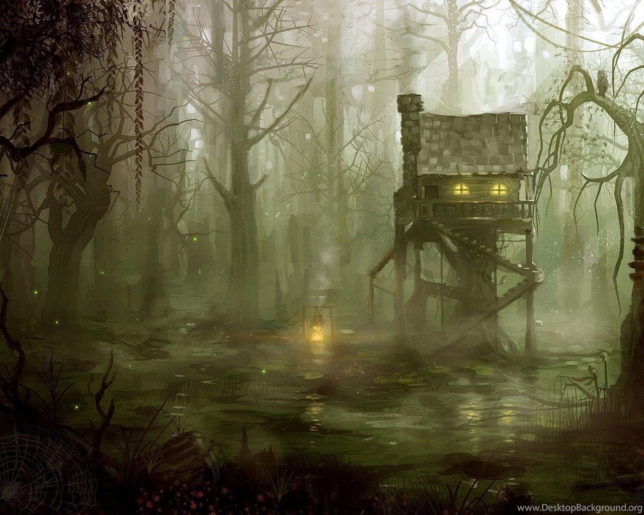 Treehouse In The Forest HD Aesthetic Wallpaper Free HD Wallpaper