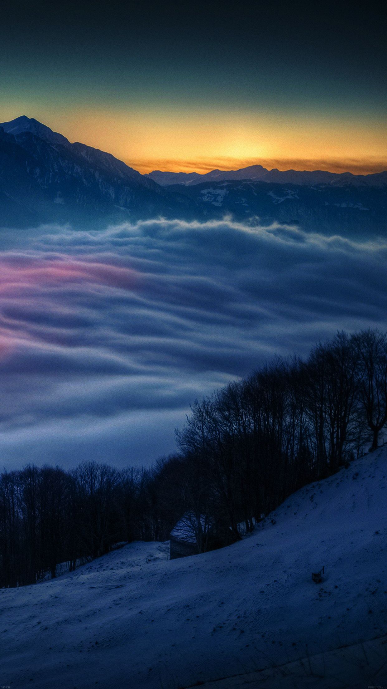 Smoky Foggy Mountain Sunrise From Sky Nature