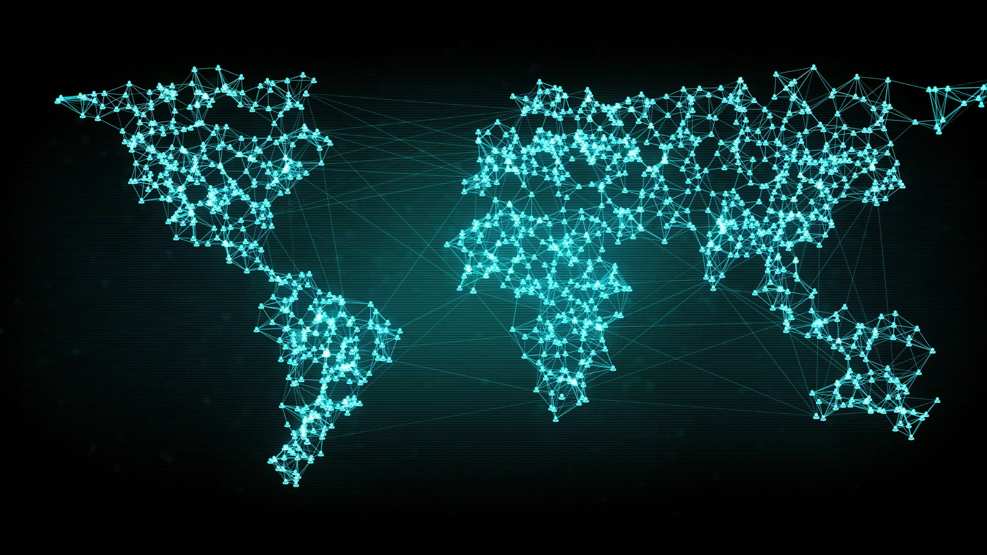 blue #world social network #line #technology #graphics #darkness electric blue #connecting world map #web #network. World map wallpaper, HD wallpaper, Wallpaper
