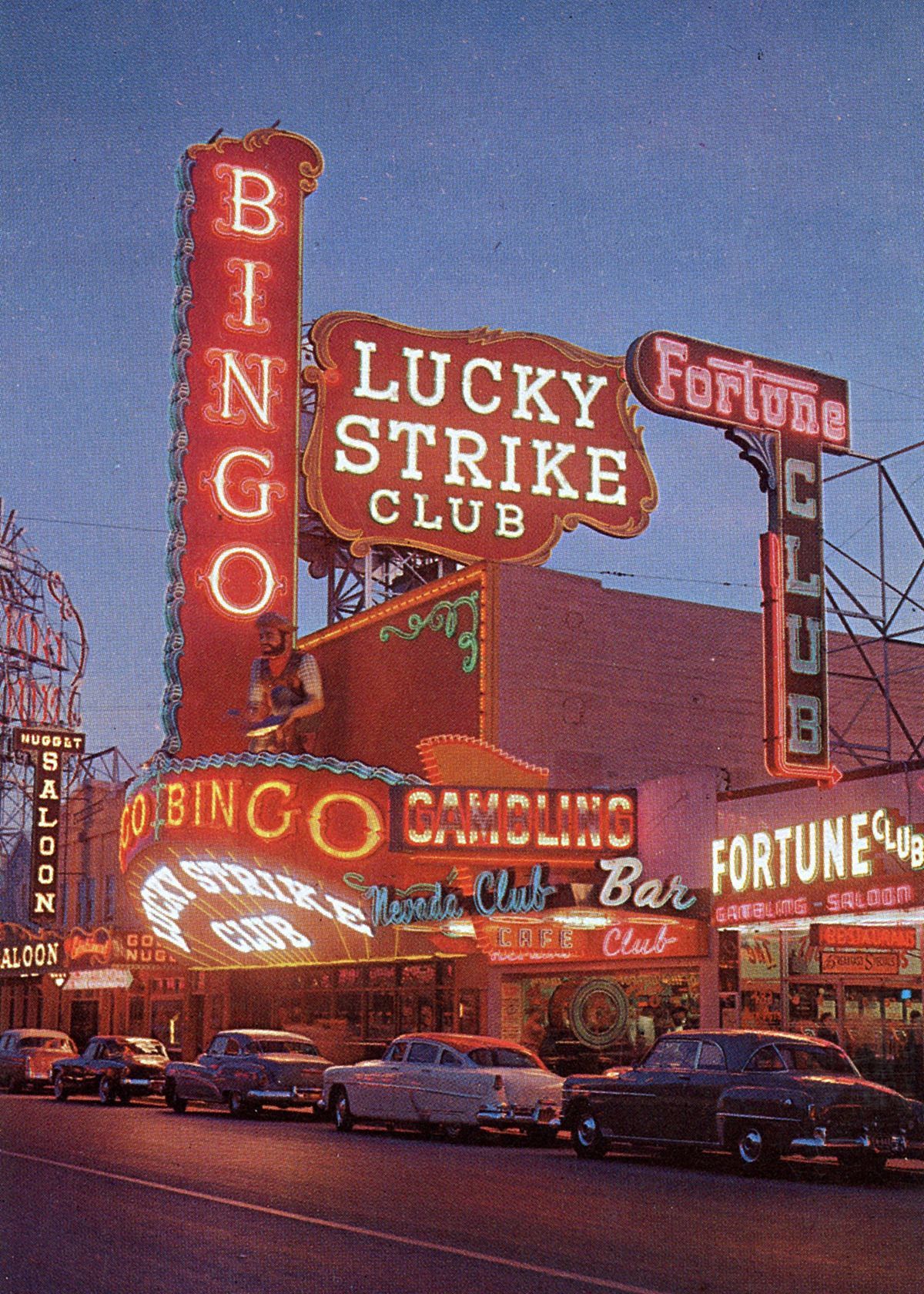 Las Vegas, 1954 Fremont Street's Lucky Strike Club Opened 6 54