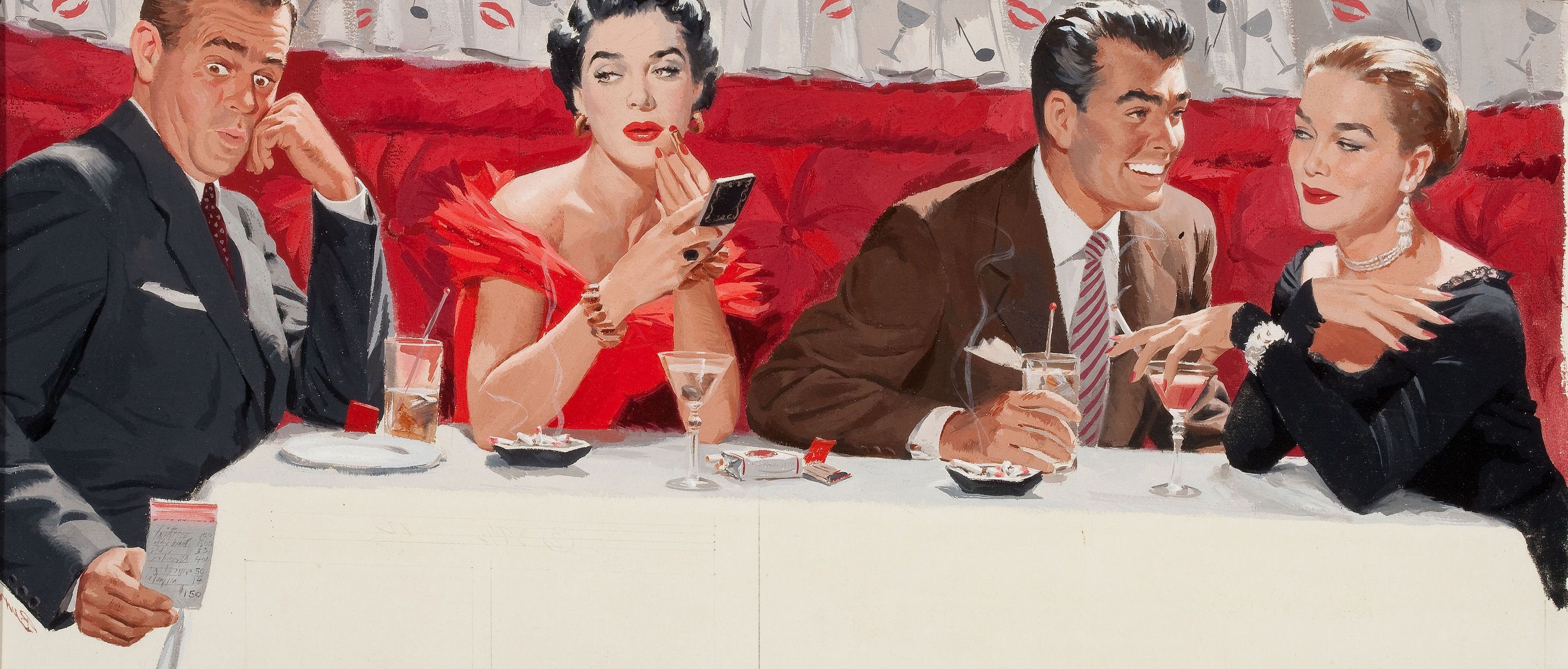 American Th Century Vintgae Dinner Lucky Strike Good For Date