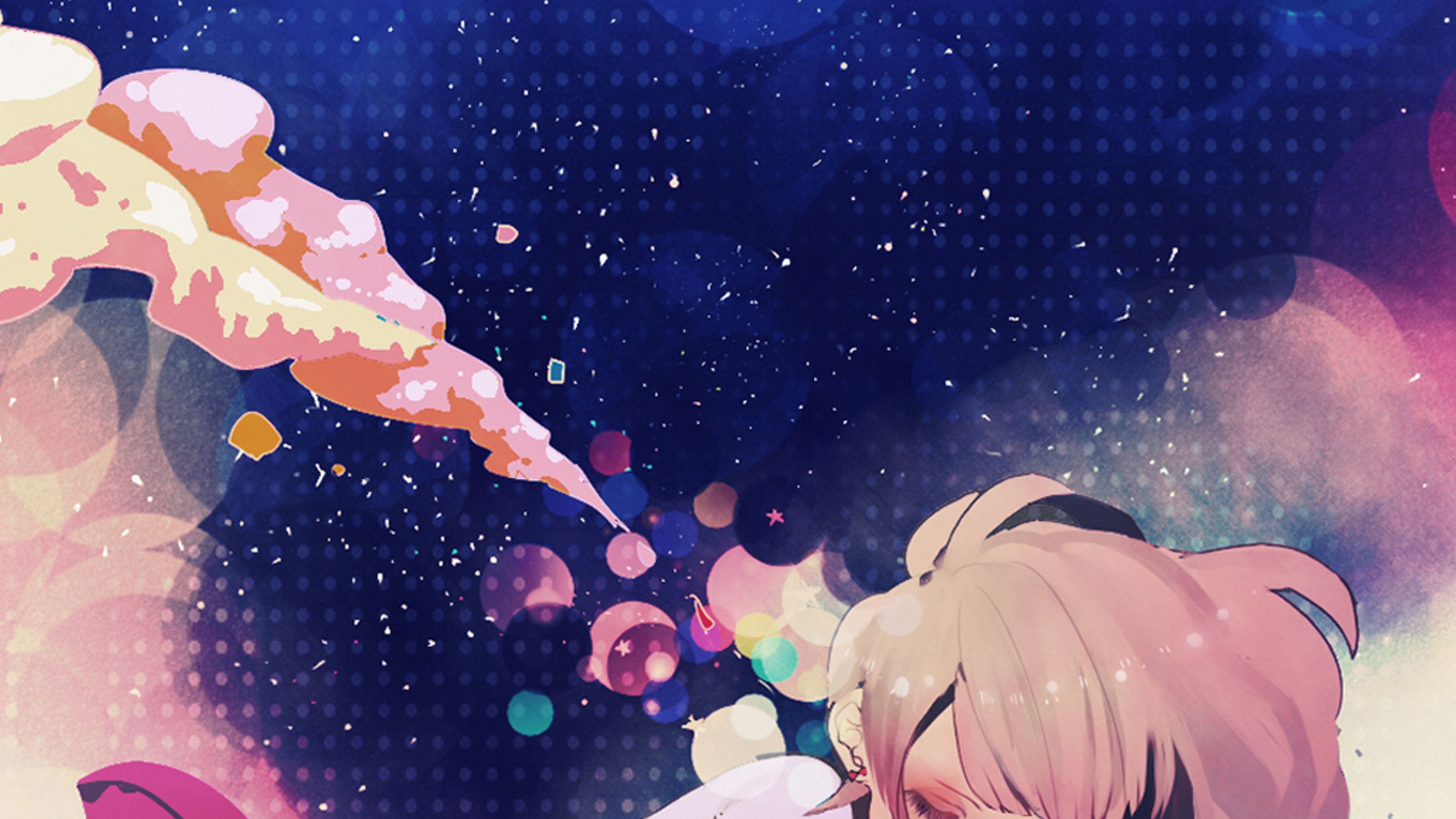 wallpaper for desktop, laptop. sleeping girl anime art illustration