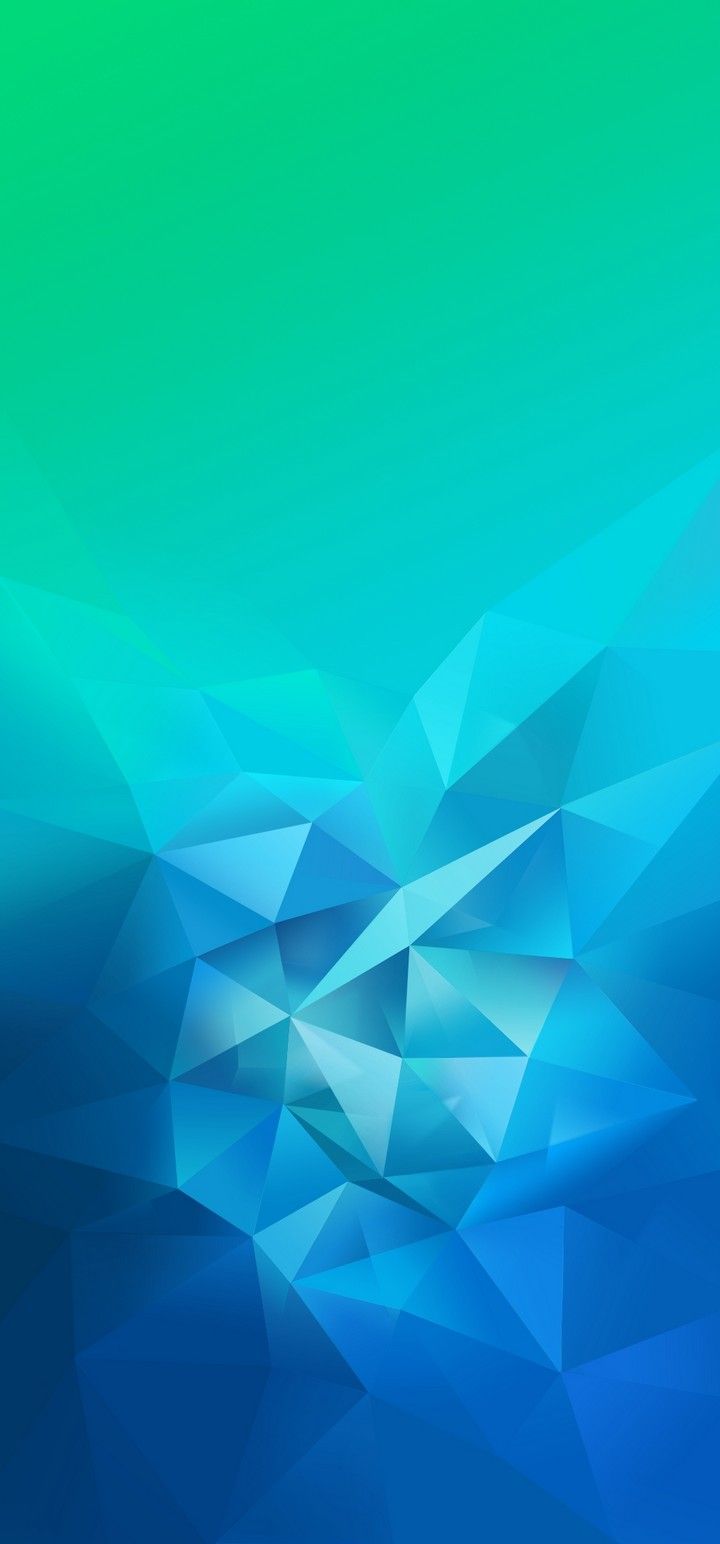 3D Blue Green Blur Polygon Wallpaper - [720x1544]