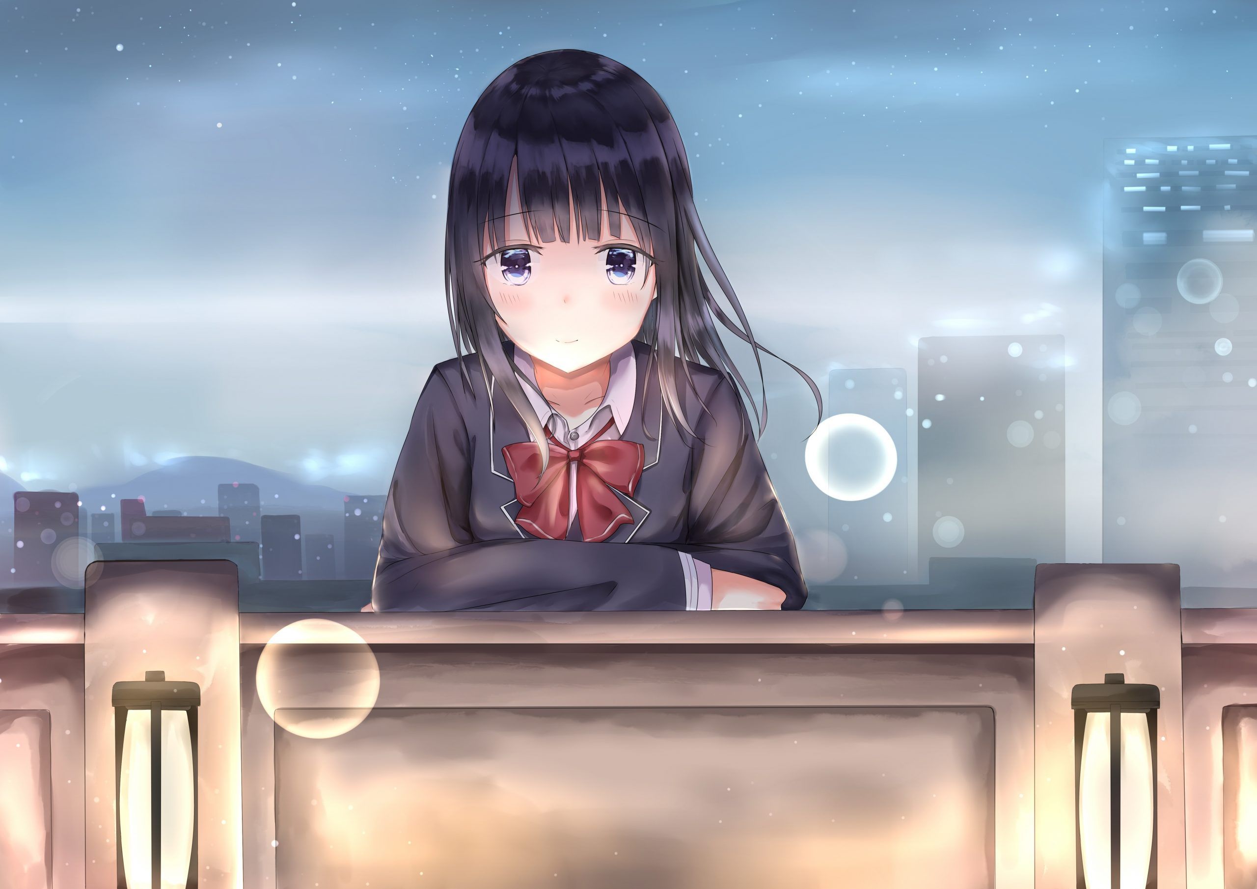 School Uniform Anime Girl Cute Beautiful Girl HD Wallpaper
