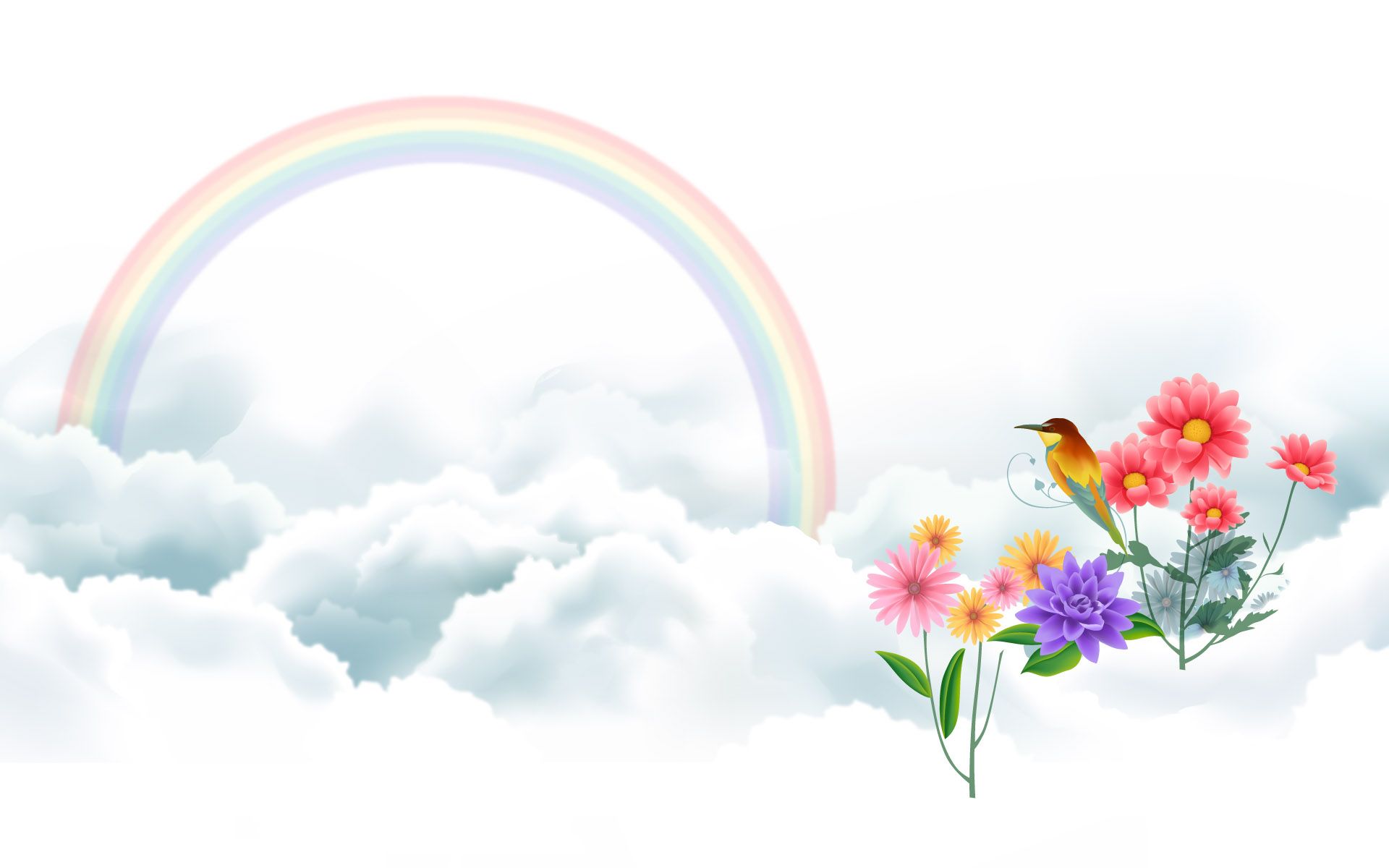 Bird and Rainbow Wallpaper