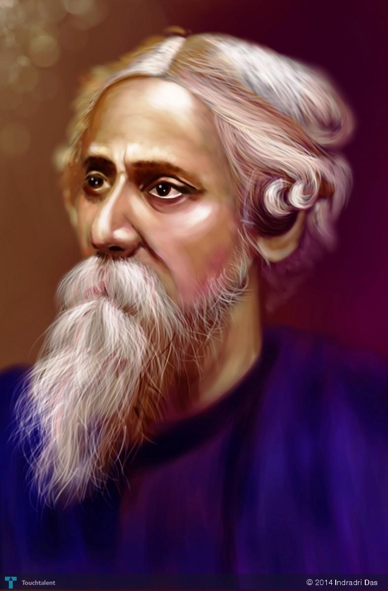 Download Caption: Emotive Black and White Portrait of Rabindranath Tagore  Wallpaper | Wallpapers.com | Rabindranath tagore, Portrait, Army images