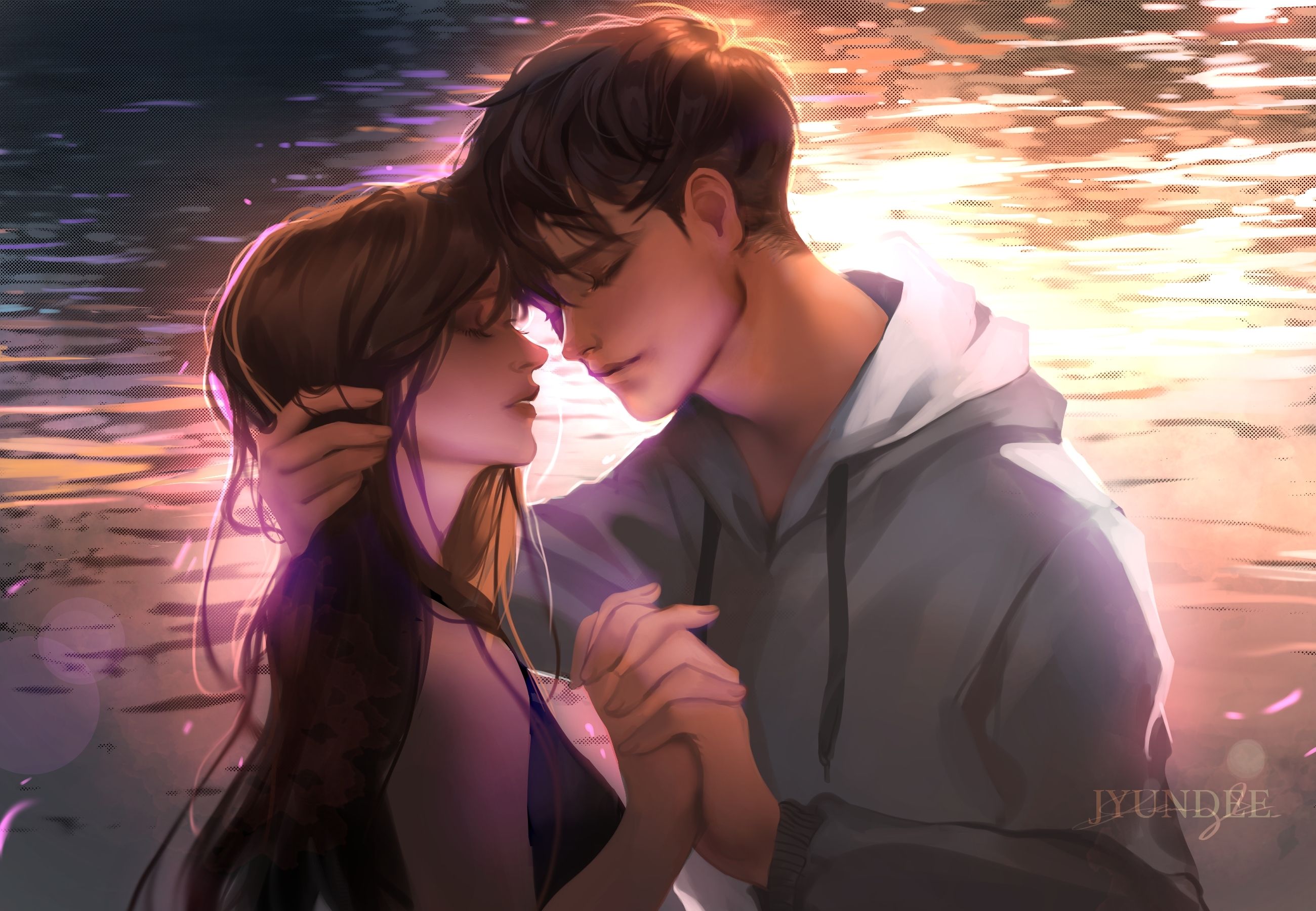 Anime Romantic Kiss Wallpaper
