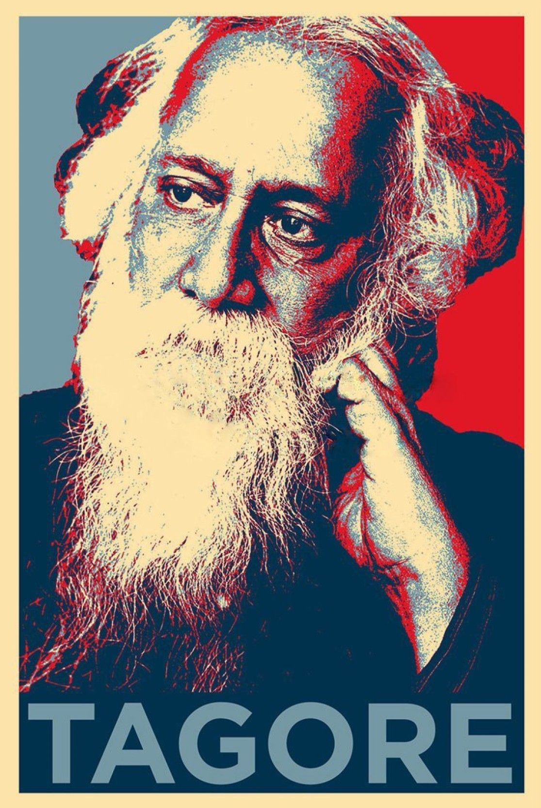 Portrait Of Gurudev Rabindranath Tagore- Premium Quality, Download Wallpaper