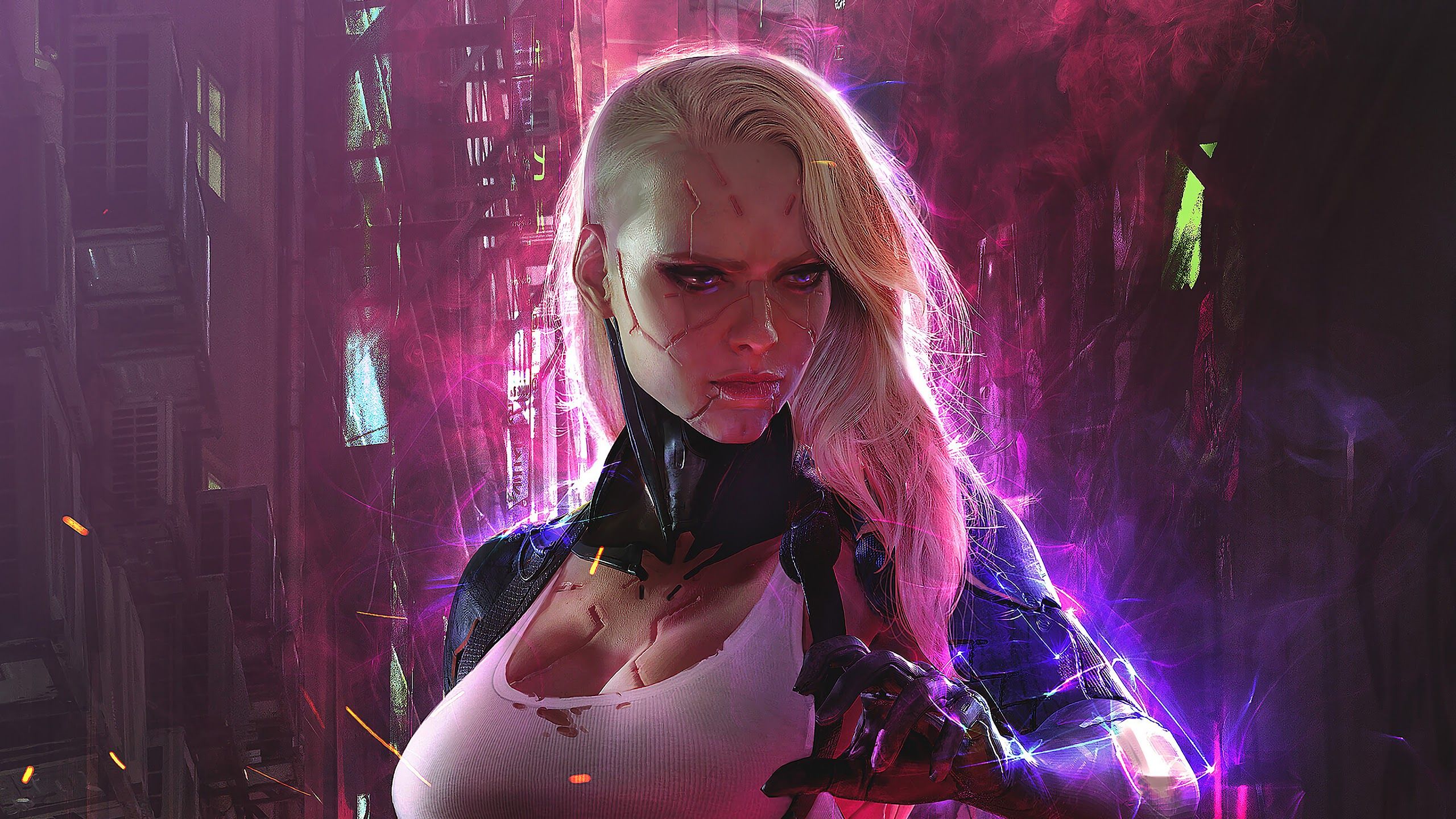 Cyberpunk Girl Sci Fi 4K Wallpaper Uhdpaper.com