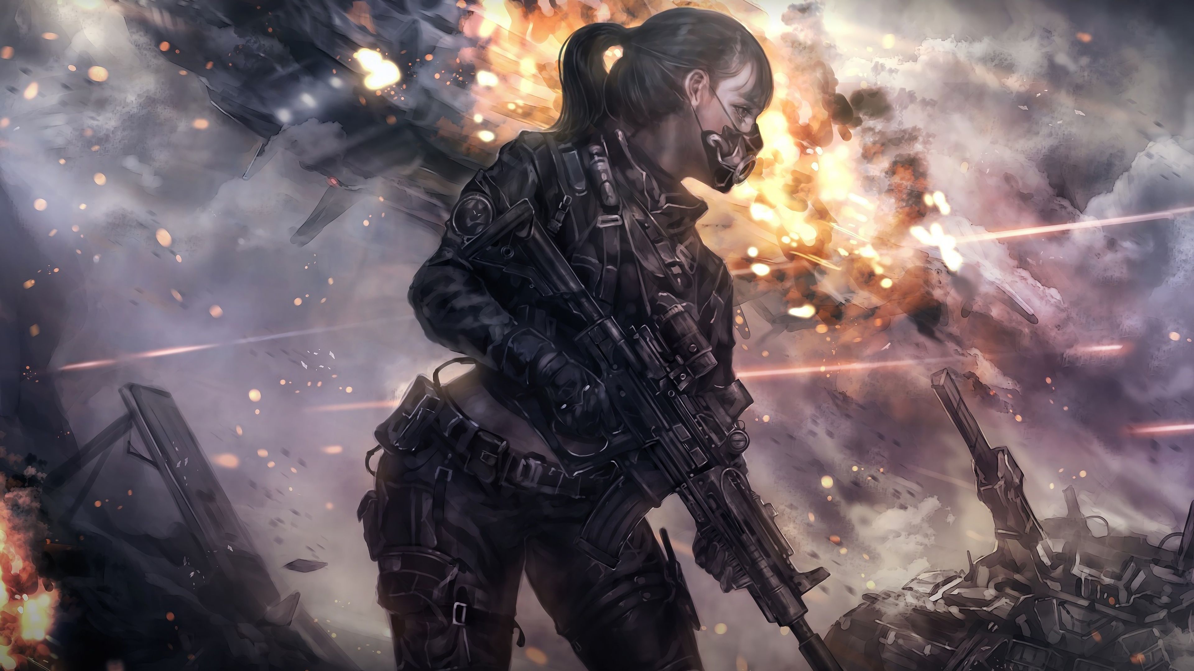 Female Soldier Sci Fi Art 4K