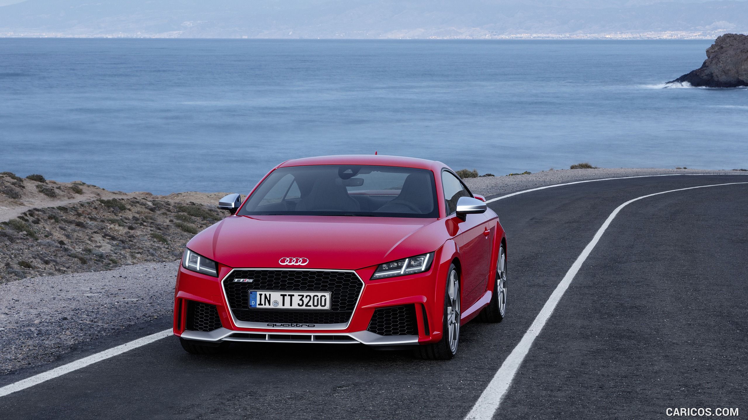 Audi TT RS Coupe (Color: Catalunya Red). HD Wallpaper