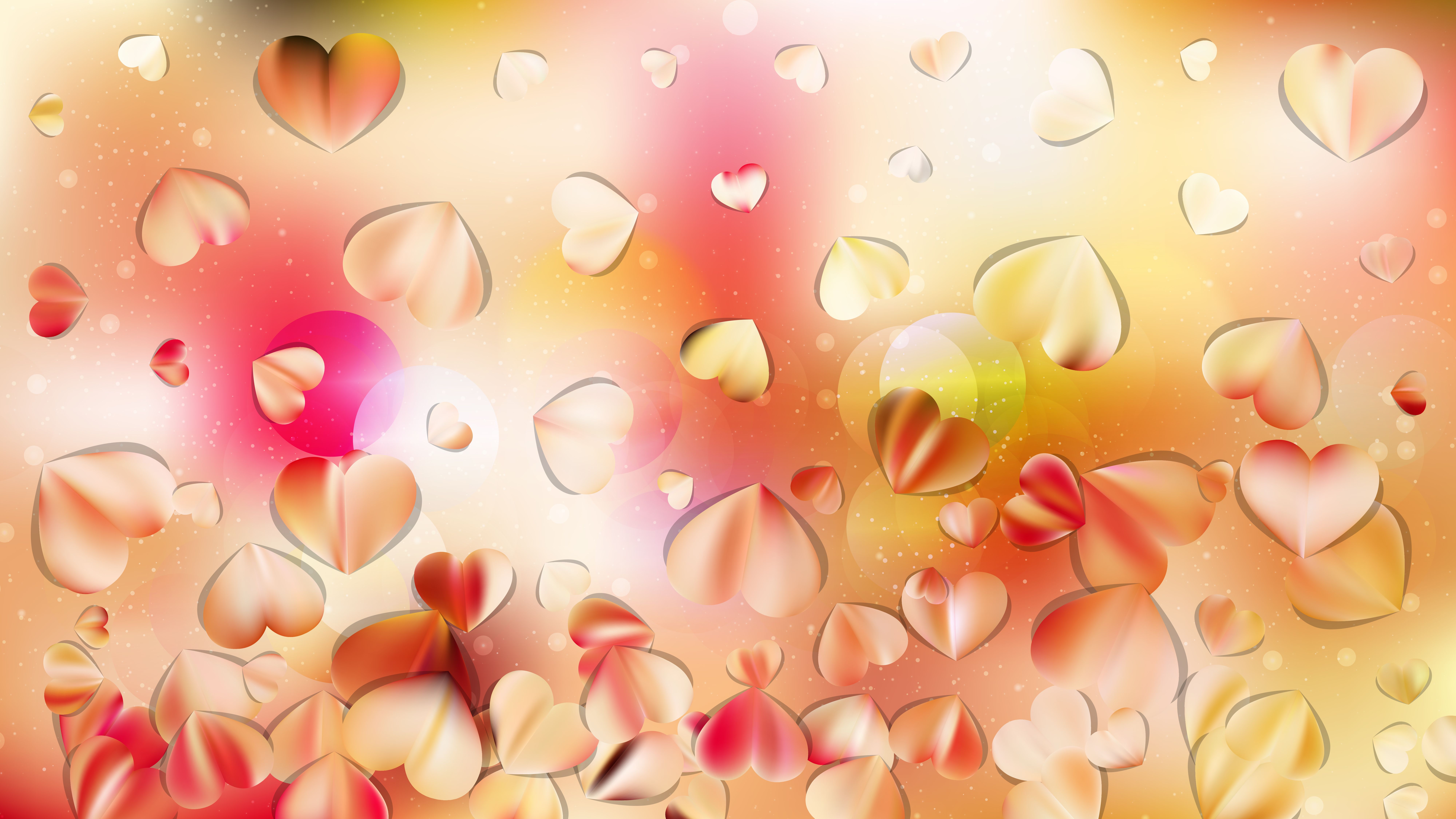 Free Pink and Yellow Heart Wallpaper Background Vector Art