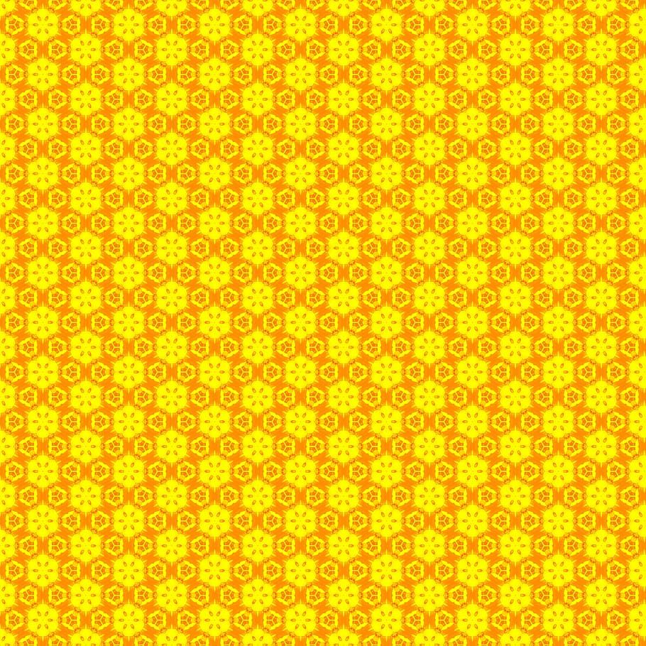 yellow, brown, floral, art wallpaper, texture, background, pattern