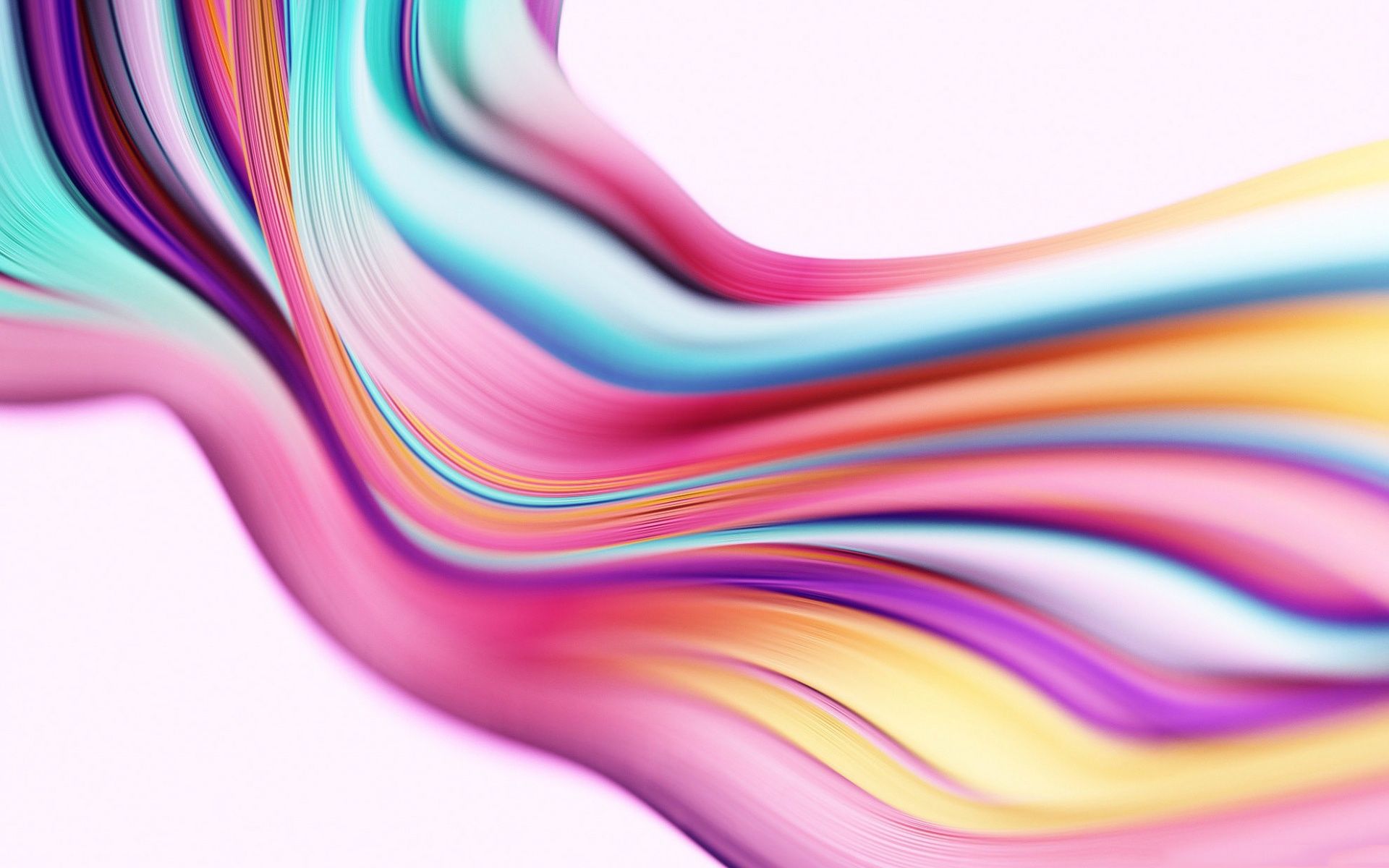 Download wallpaper wave multicolored lines, 3D abstract waves