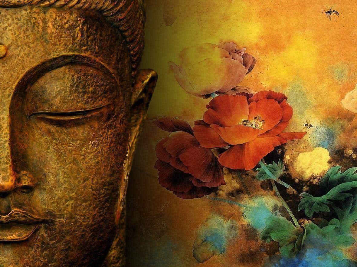 Buy Avikalp Exclusive Awi3278 Meditating Lord Buddha Flowers to Offer Full HD Wallpaper (5 x 4 ft) Online at Low Prices in India