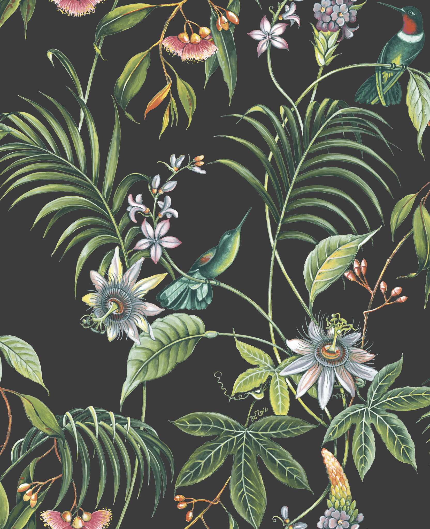 Leaf Adilla Dark Botanical Wallpaper