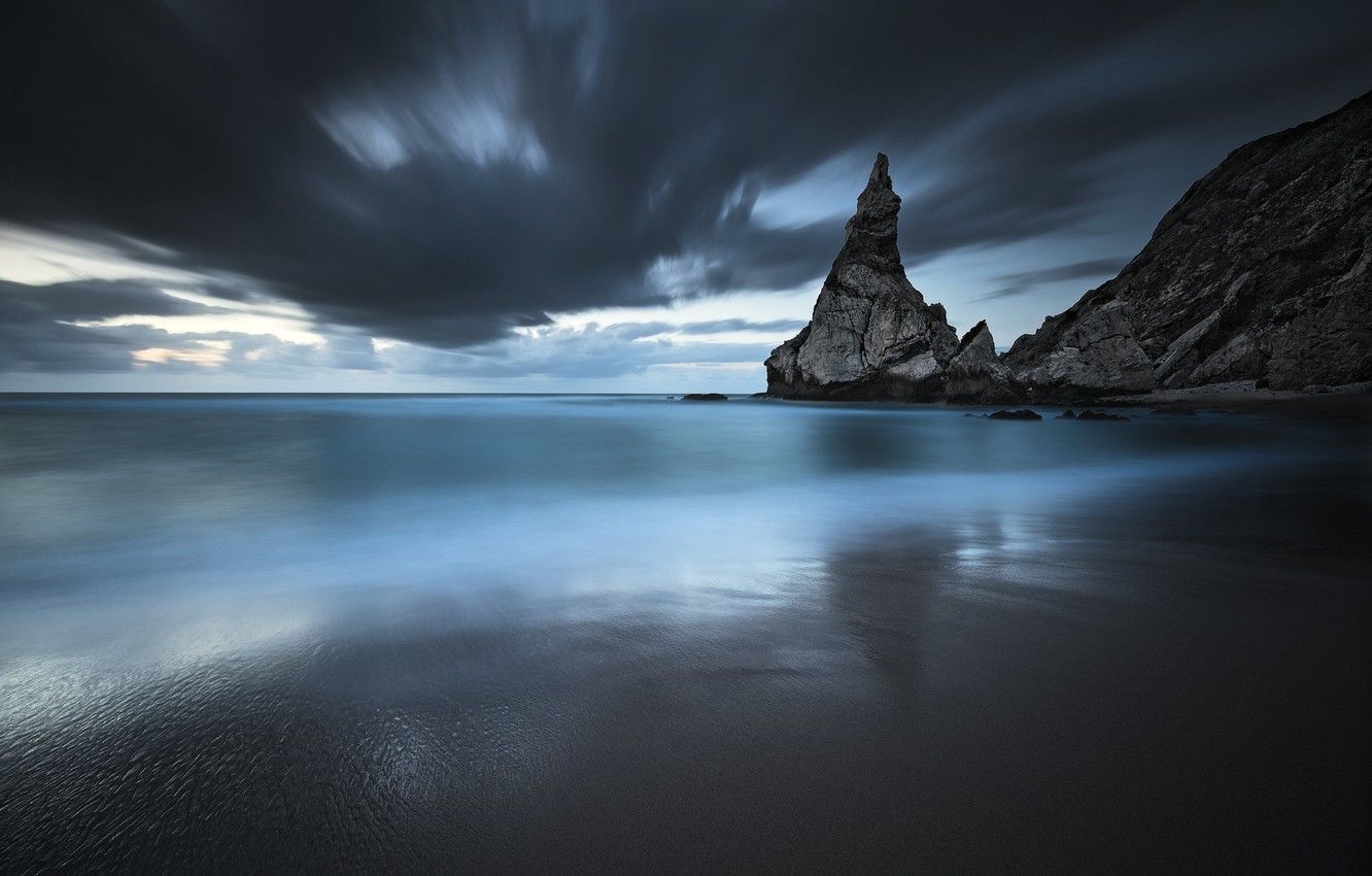 Wallpaper sea, rocks, shore, Portugal, Ursa Beach Cascais
