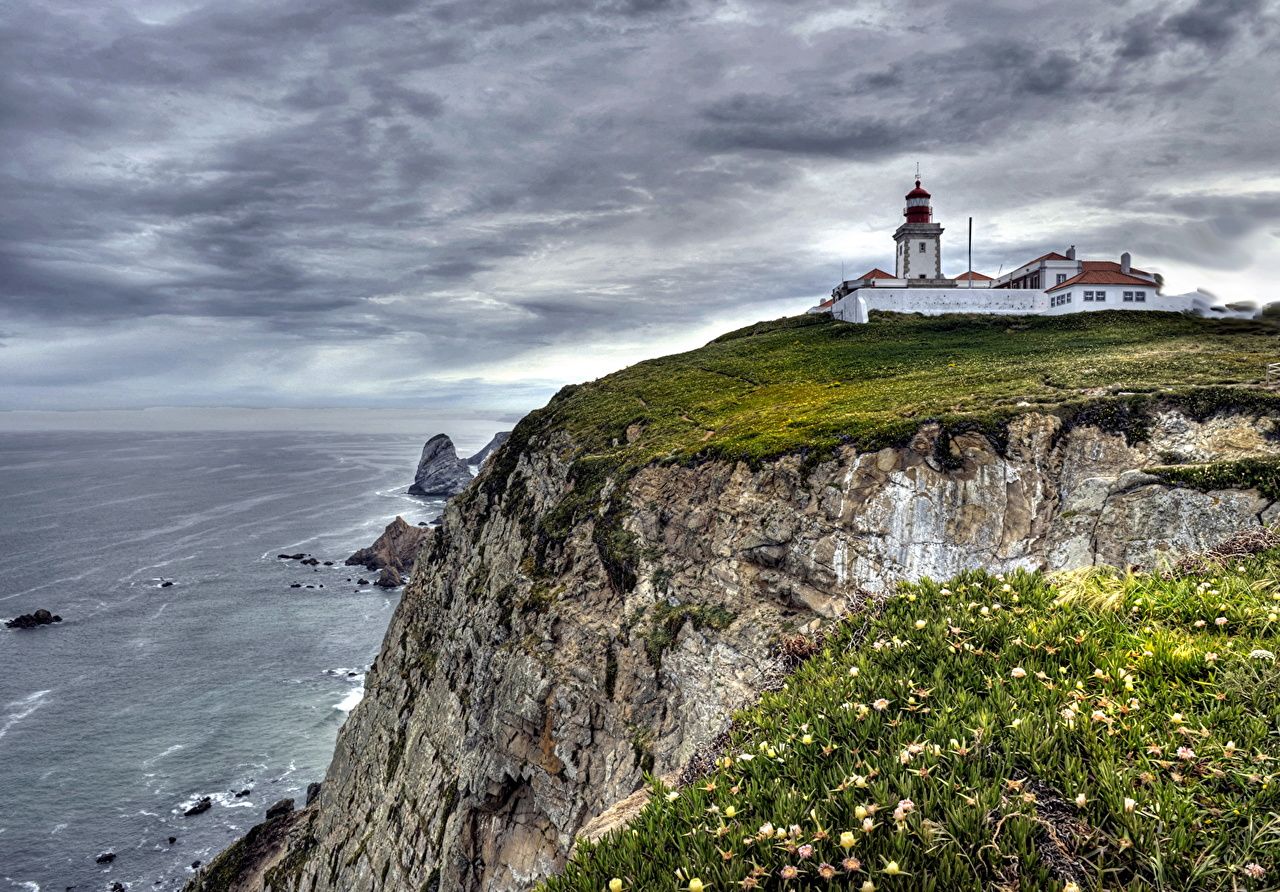 Image Portugal Lisbon Cascais Crag Nature Lighthouses