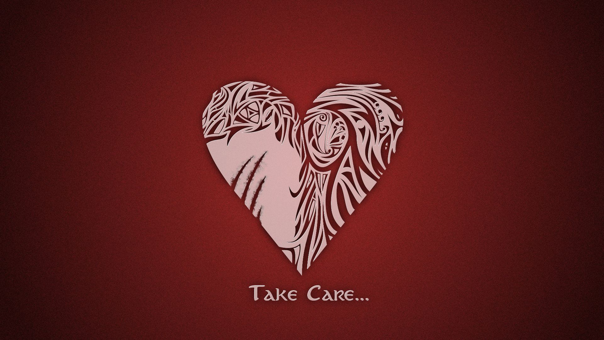 Take care of your love, red background wallpaper and image