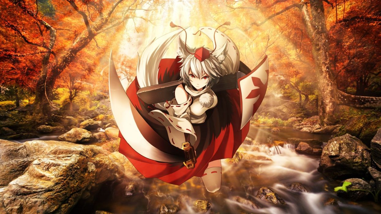 Forest inubashiri momiji japanese clothes shinebell sword touhou