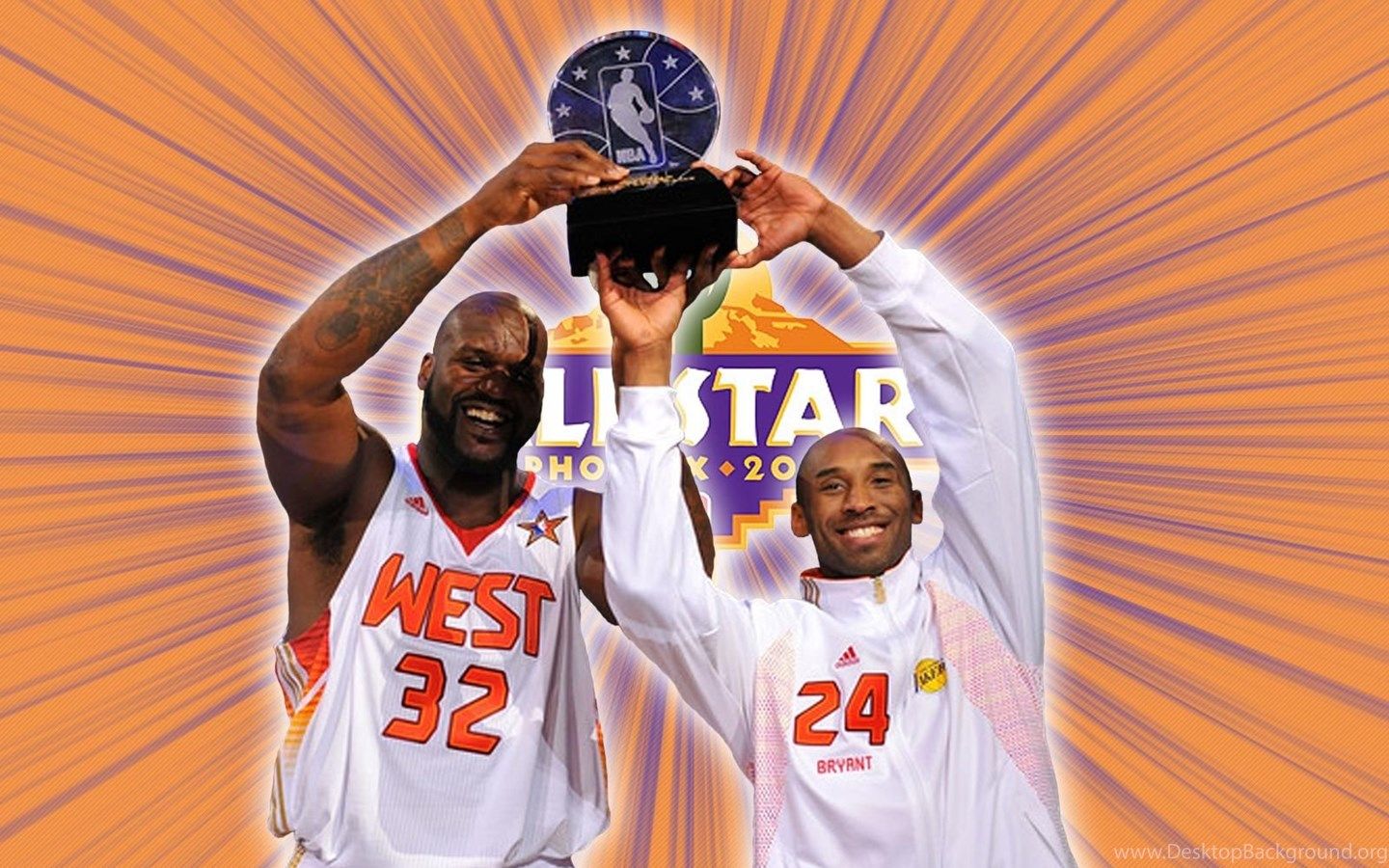 Shaq And Kobe NBA All Star 2009 MVPs Wallpaper Desktop Background