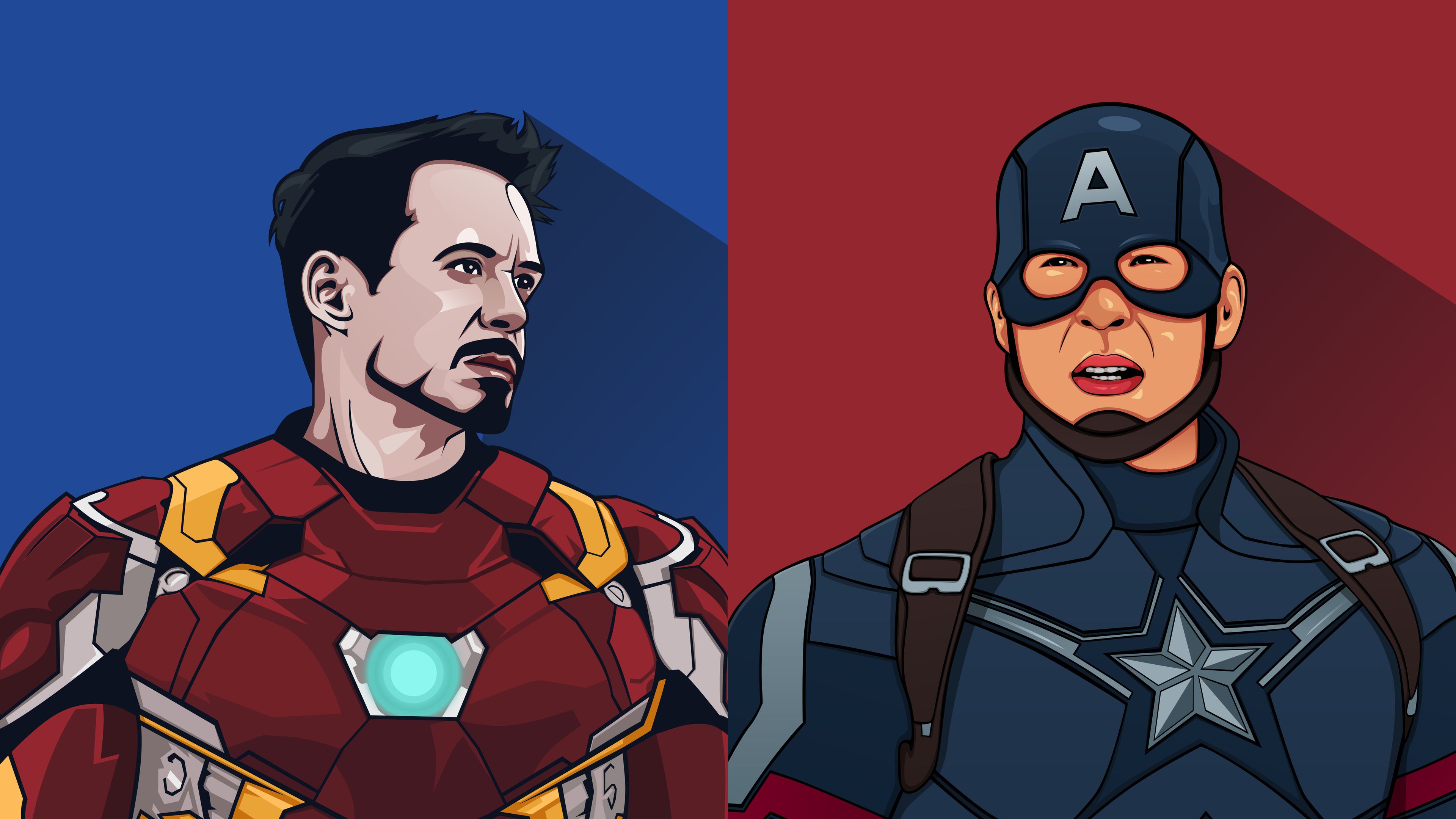 Wallpaper 4k Iron Man And Captain America Artwork 5k 4k Wallpaper