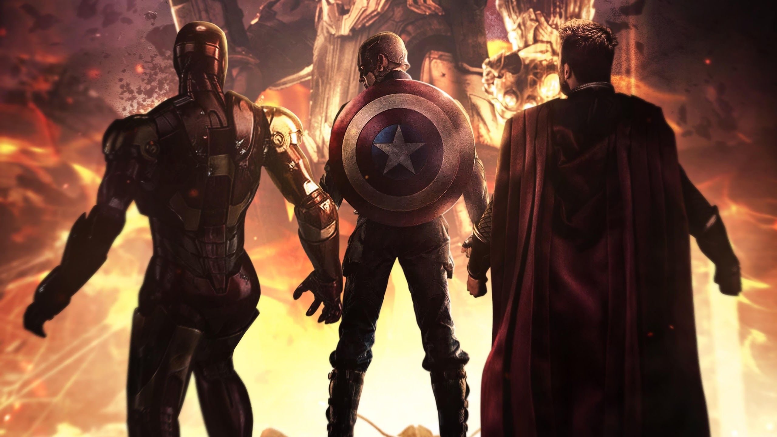 Avengers: Endgame Iron Man Captain America Thor 4K Wallpaper