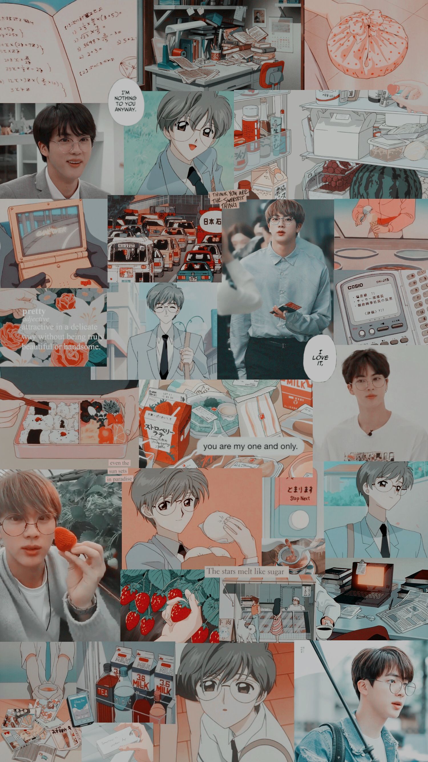 seokjin #jin #bts #wallpaper #kpop #anime #yukito