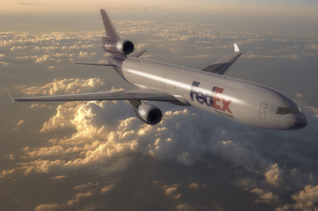 Wallpaper Airplane Passenger Airplanes FedEx Flight Clouds Aviation