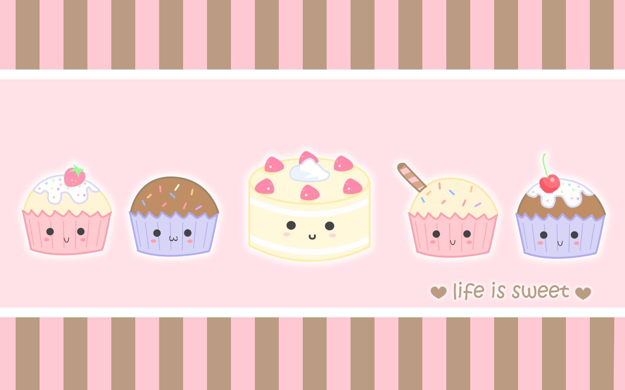 Cute Cartoon Cupcakes Wallpaper .wallpaperaccess.com