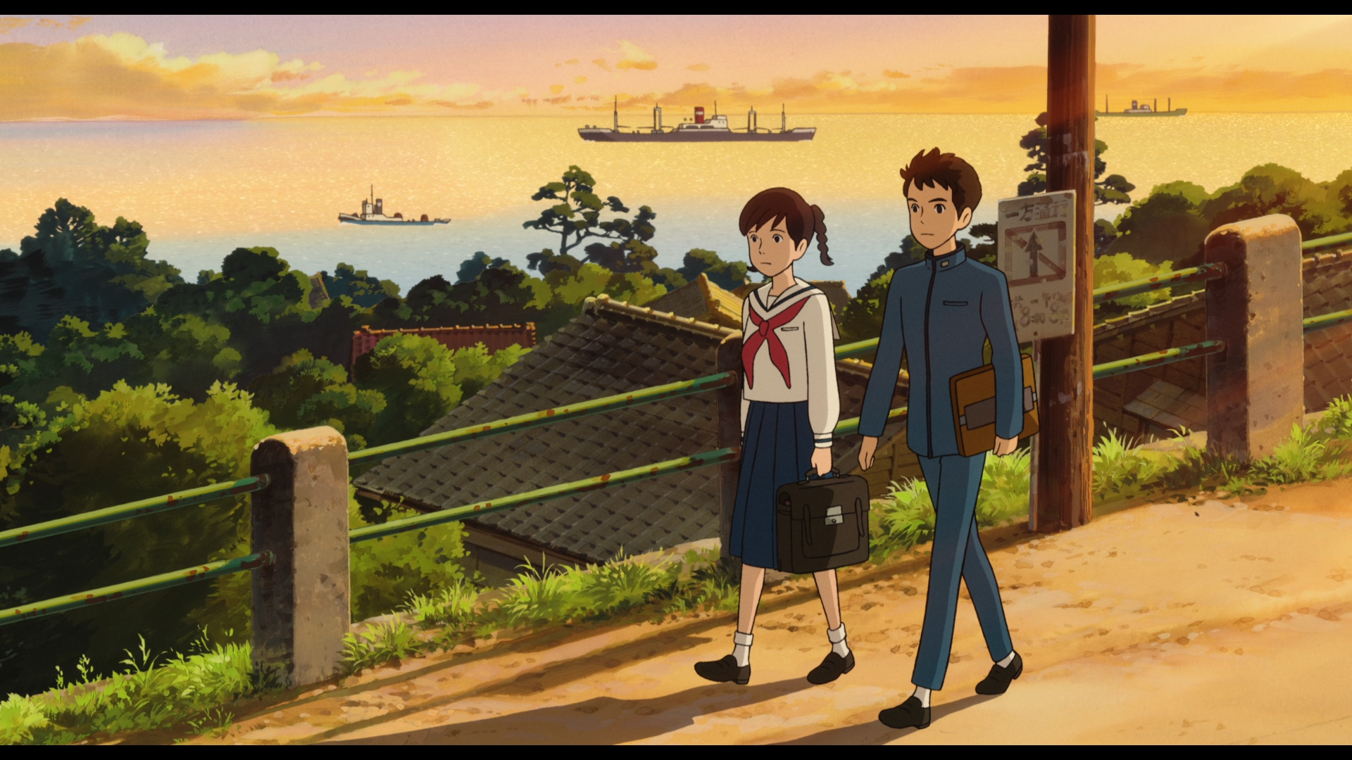 Umi and Shun walking home from school Up on Poppy Hill
