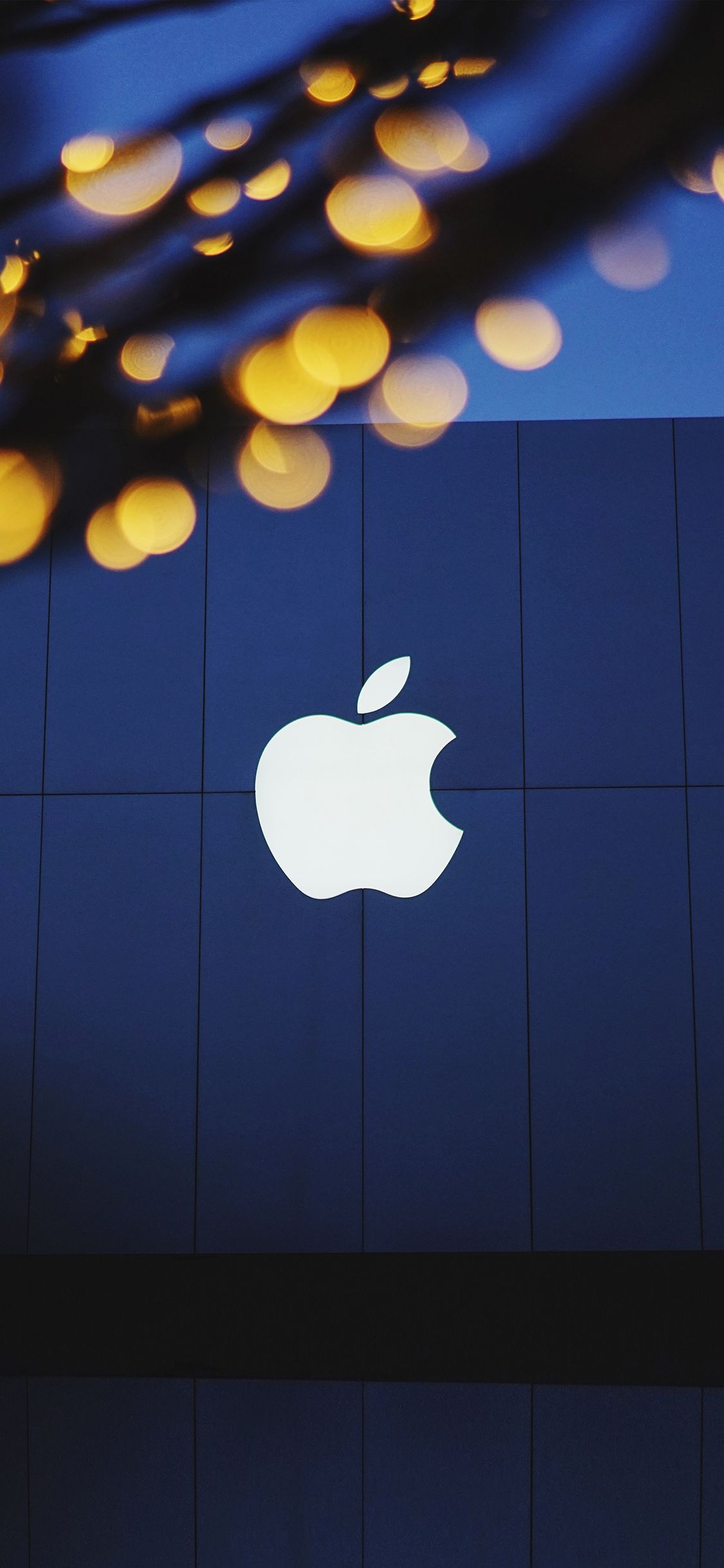 Apple Logo Blue Dark Wallpaper