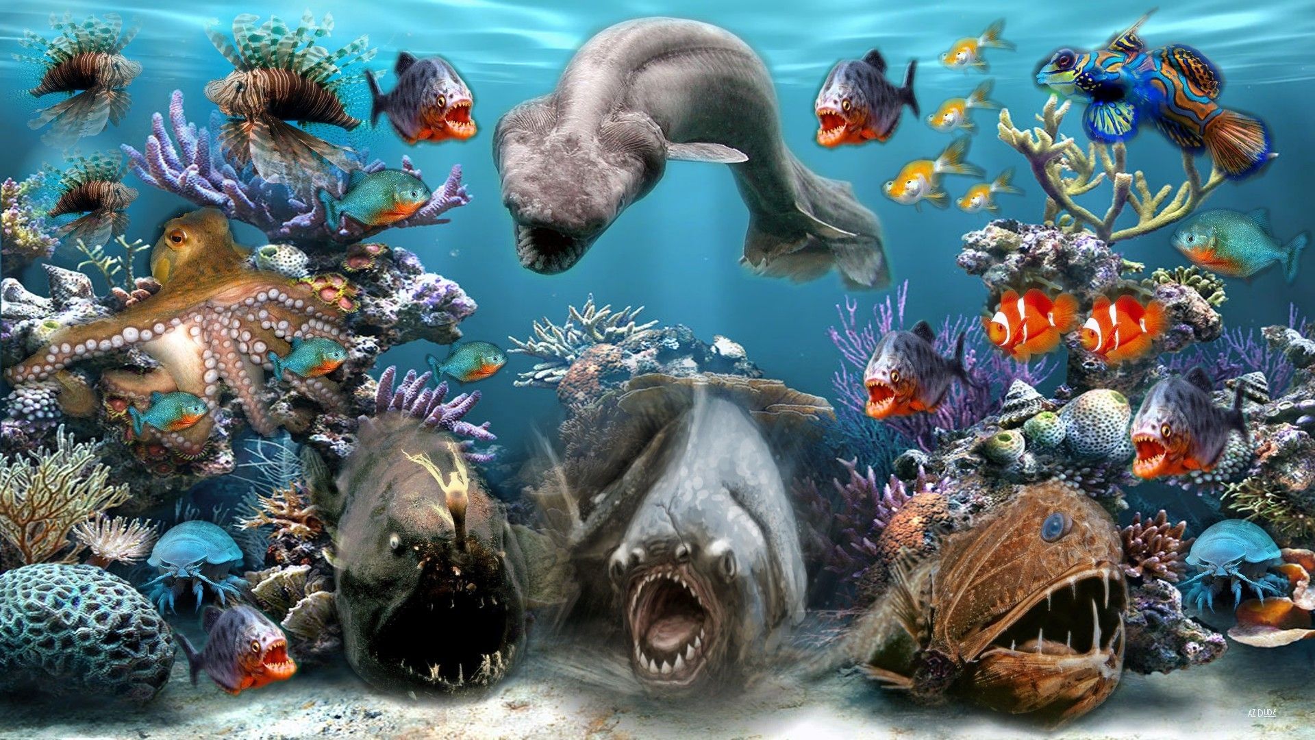 Sea Creatures desktop PC and Mac wallpaper