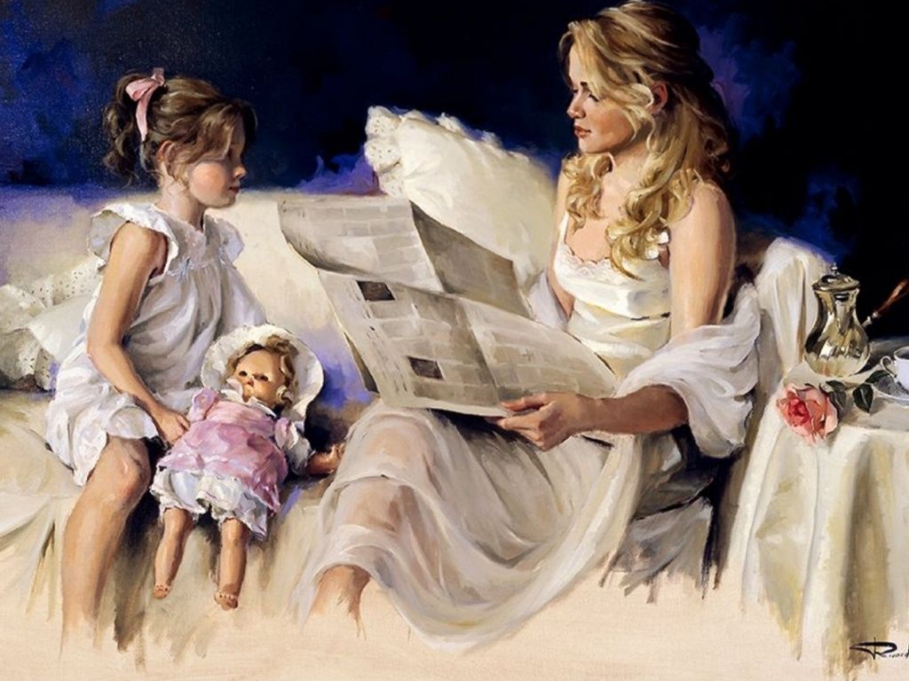 Mother Daughter Wallpaper. Vintage