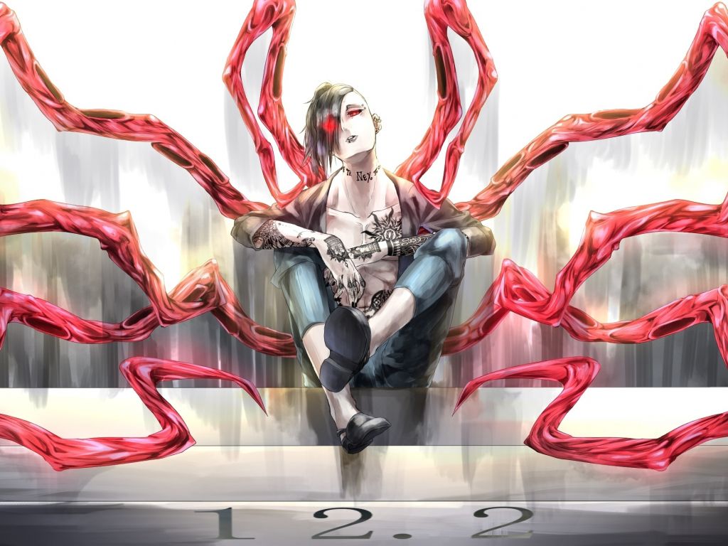 Desktop wallpaper tatto, anime, uta, tokyo ghoul, HD image