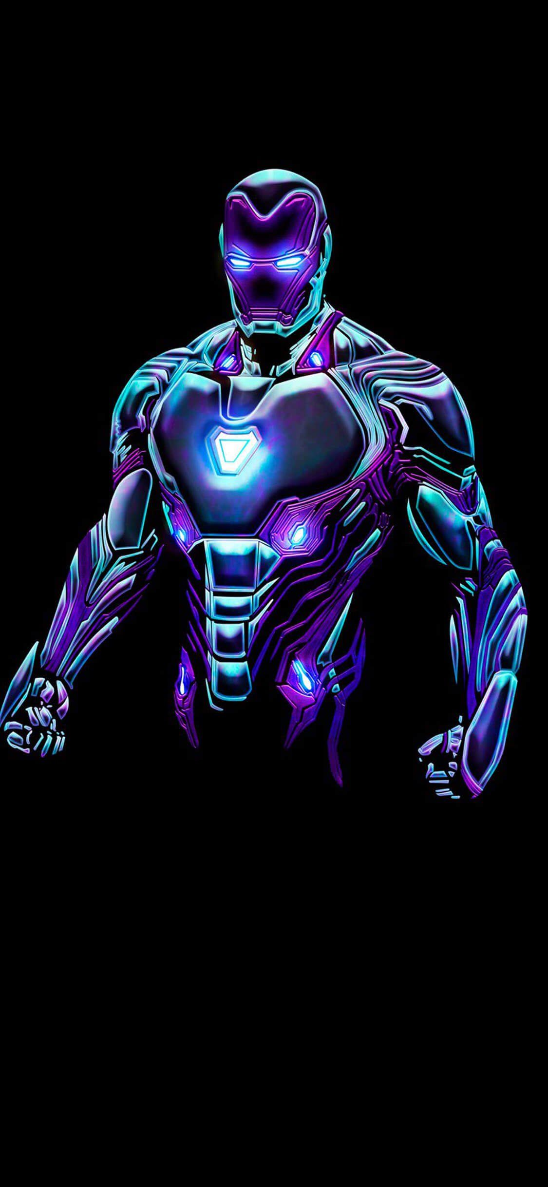 neon Iron Man bleeding edge armor [1125×2436]