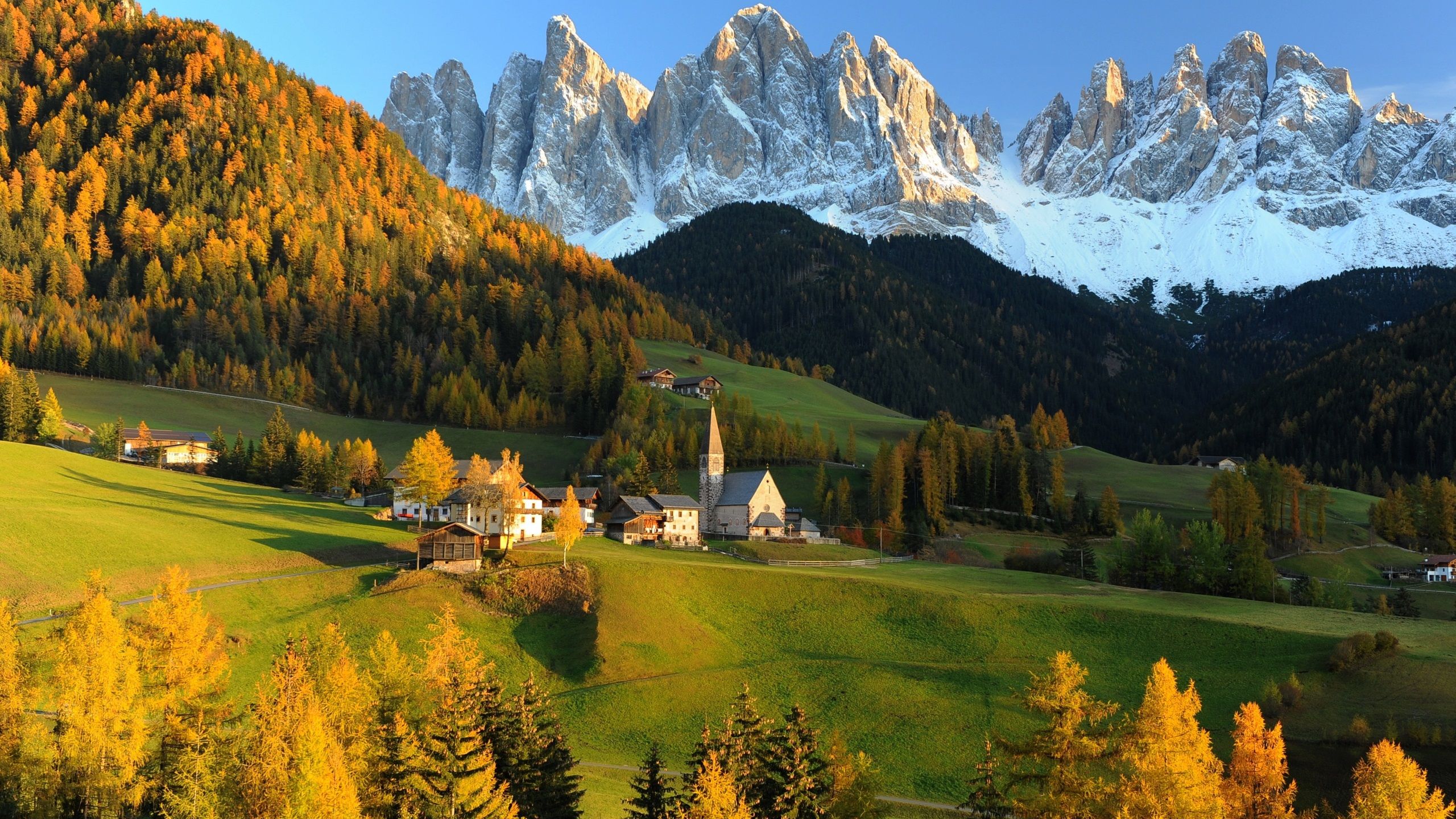 Wallpaper Switzerland, the Alps, mountains, hills, house, autumn
