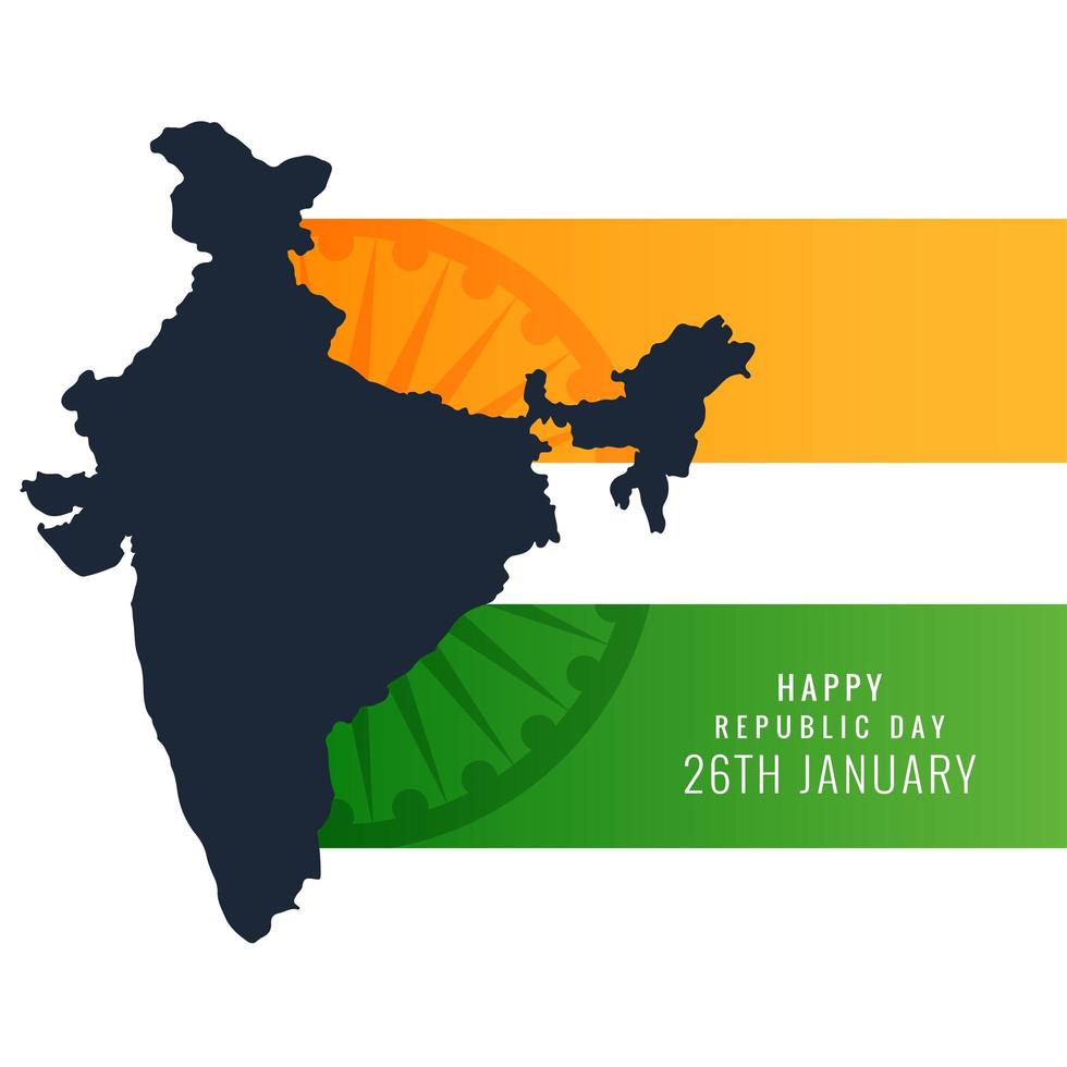 Republic of India Map made by Indian Flag design Free