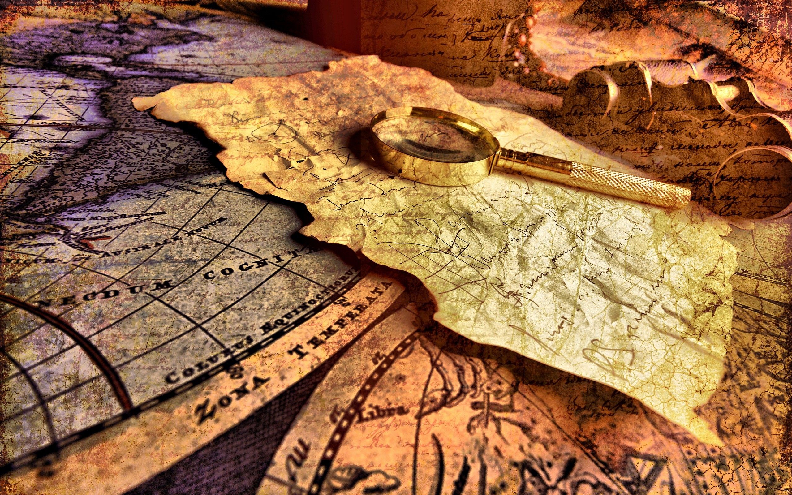 maps, magnifying glass wallpaper
