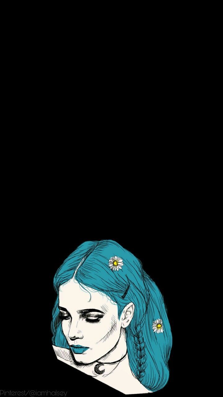 Halsey Blue Hair Wallpaper Aesthetic iPhone Android. Bff picture