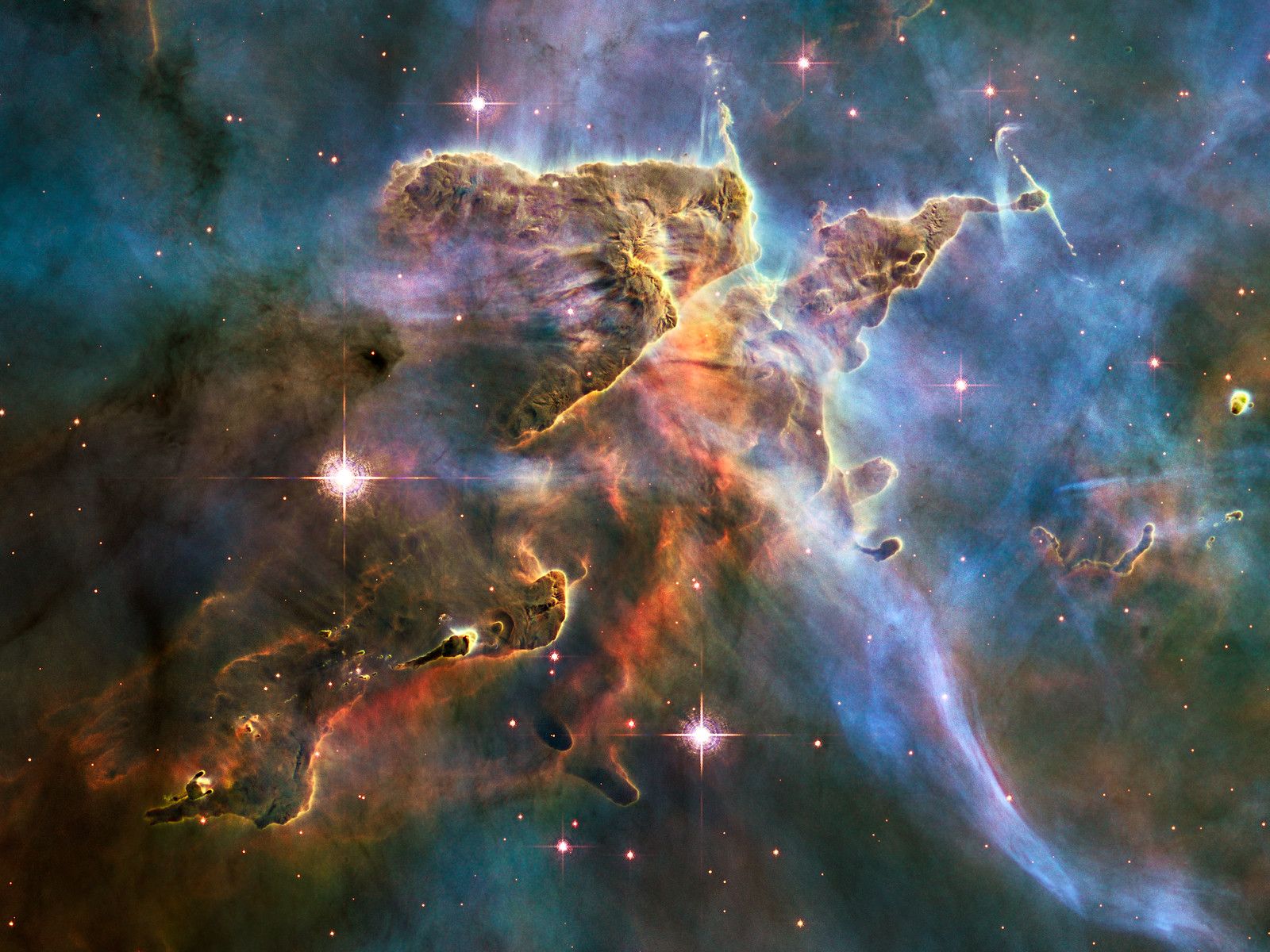 Hubble captures spectacular “landscape” in the Carina Nebula. ESA