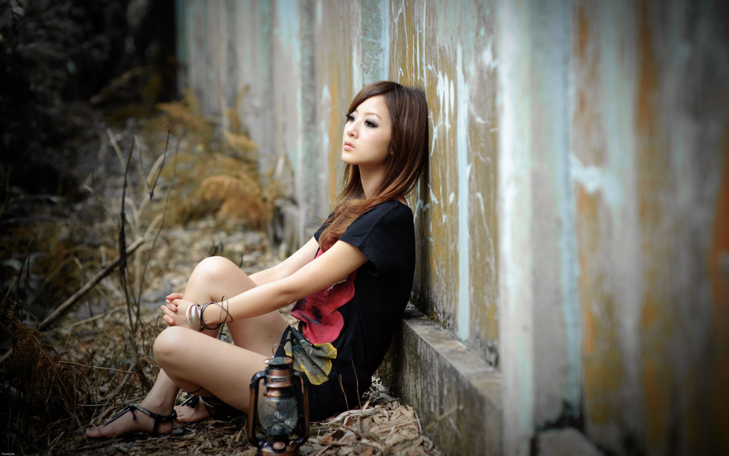 Sad Alone Girl Sitting Wallpaper