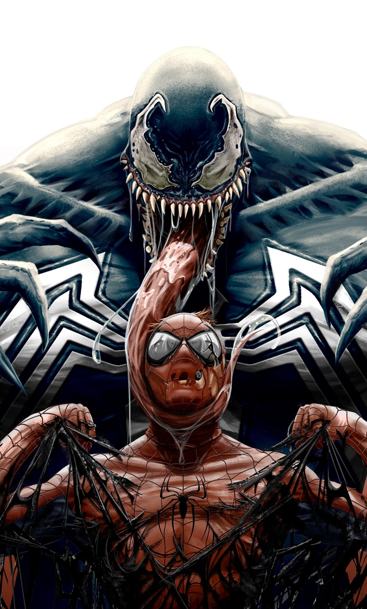 Download 1280x2120 Wallpaper Spider Man, Venom, Marvel Comics, Superheroes, Art, Iphone 6 Plus, 1280x2120 HD Image, Background, 10336