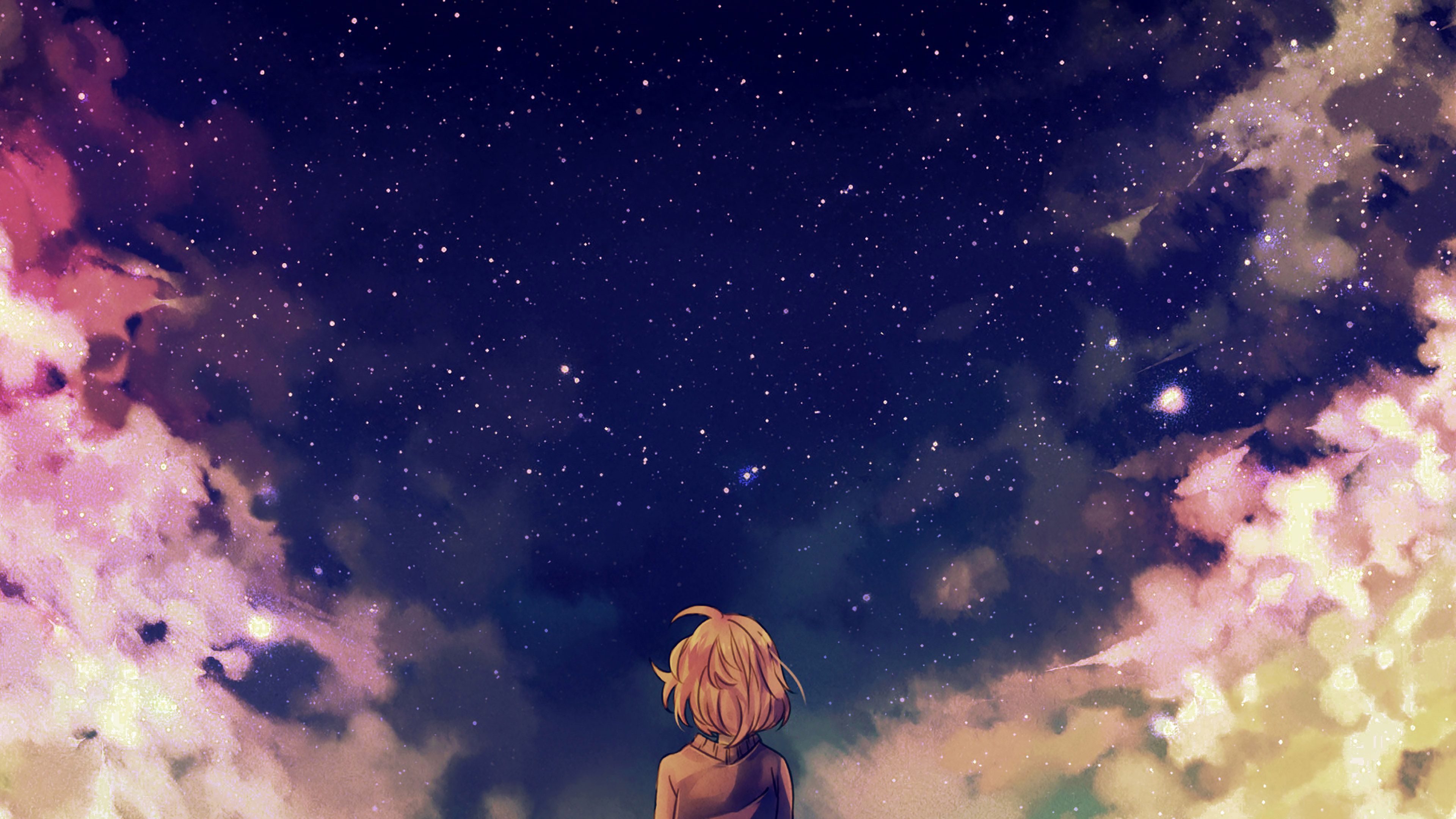 Starry Space Illust Anime Girl .papers.co
